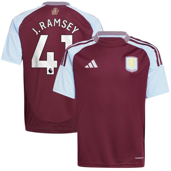 aston villa adidas home shirt 2024-25 – kids with j. ramsey 41 printing Collection | Aston Villa Jerseys for True Fans