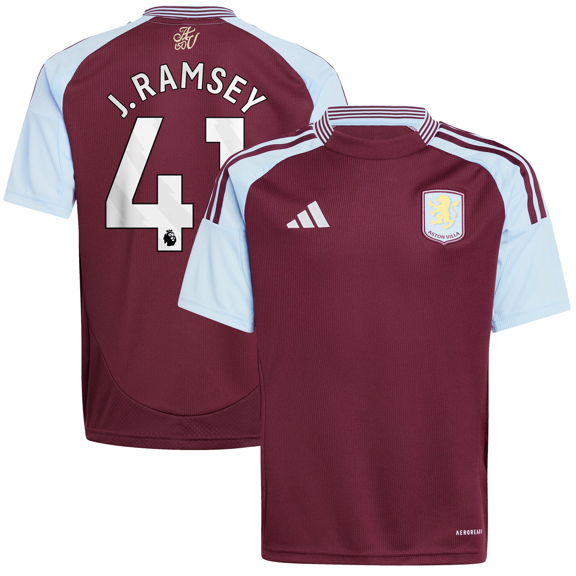 aston villa adidas home shirt 2024-25 – kids with j. ramsey 41 printing Collection | Aston Villa Jerseys for True Fans