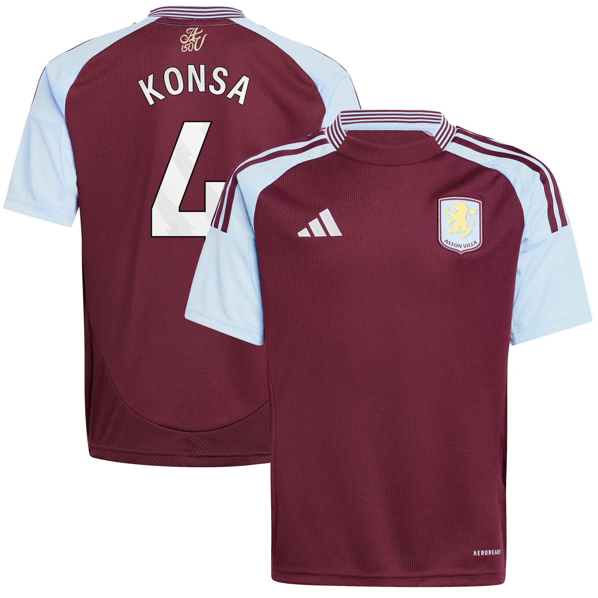 aston villa adidas home shirt 2024-25 – kids with konsa 4 printing Collection | Aston Villa Jerseys for True Fans