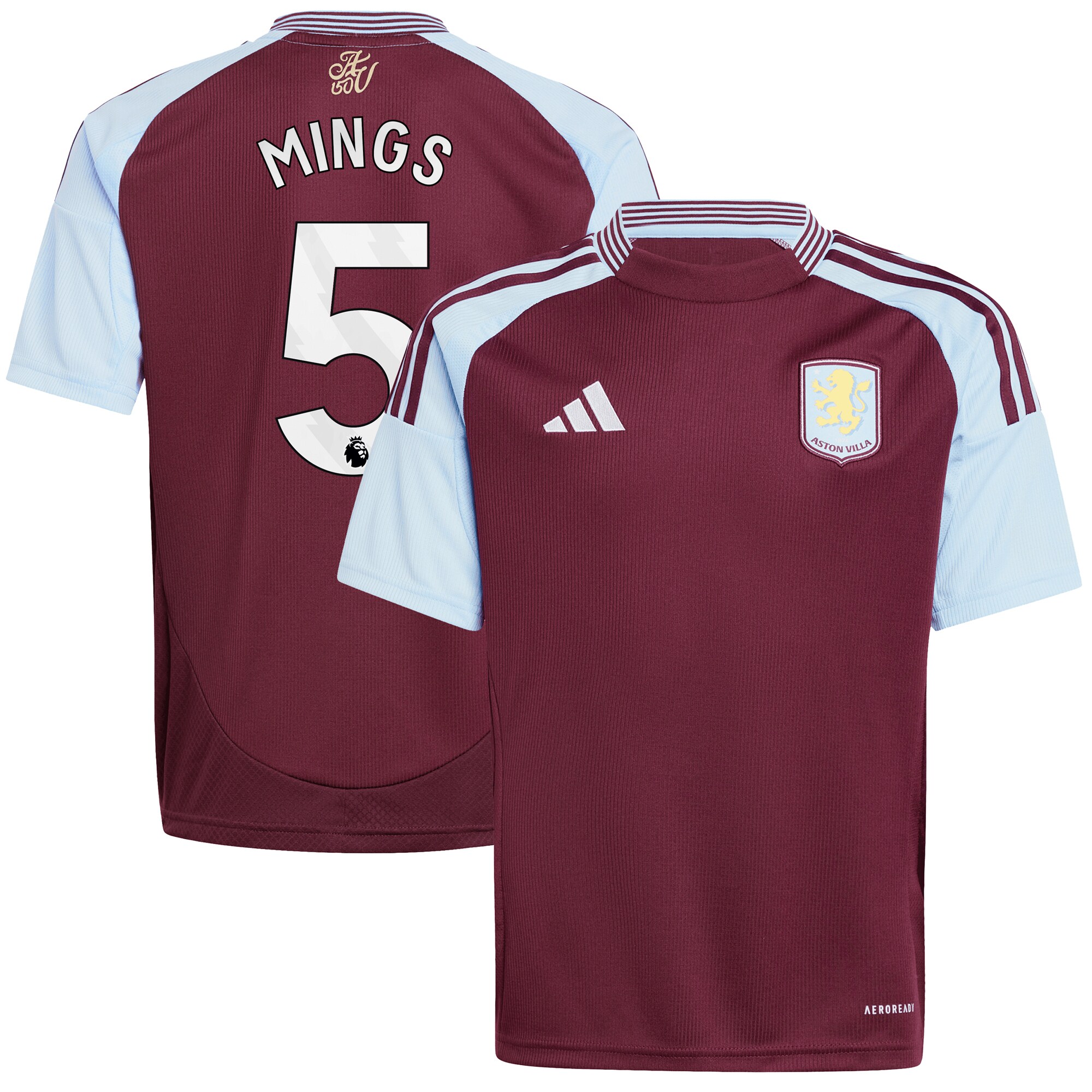 aston villa adidas home shirt 2024-25 – kids with mings 5 printing Collection | Aston Villa Jerseys for True Fans