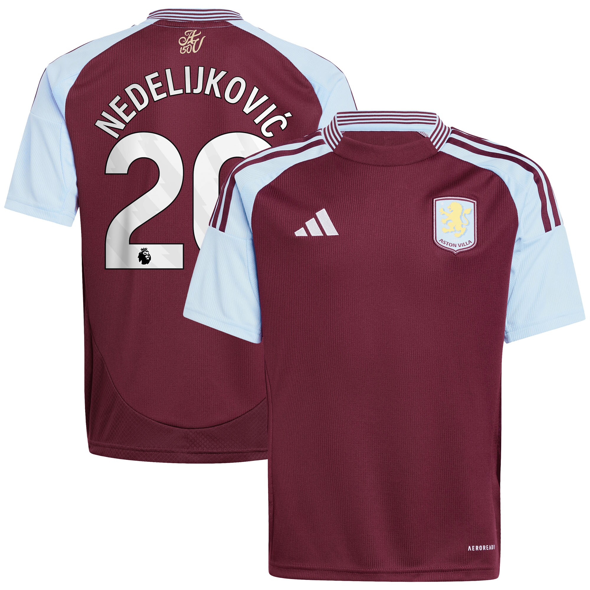 aston villa adidas home shirt 2024-25 – kids with nedeljković 20 printing Collection | Aston Villa Jerseys for True Fans