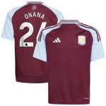 aston villa adidas home shirt 2024-25 – kids with onana 24 printing Collection | Aston Villa Jerseys for True Fans