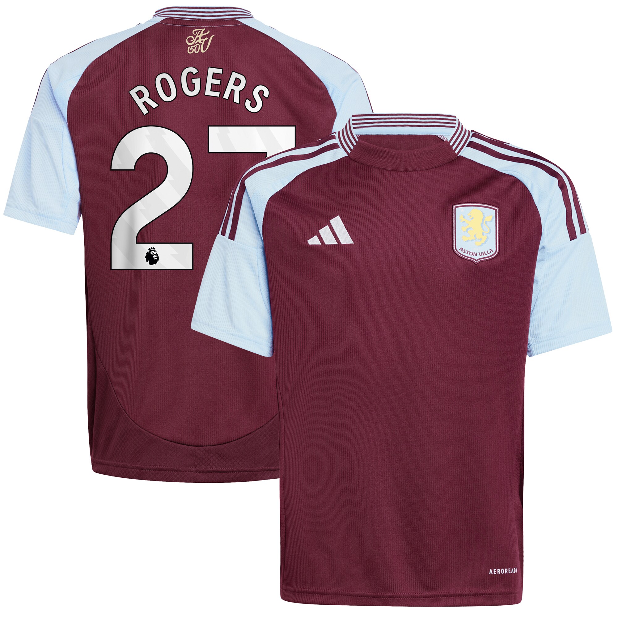 aston villa adidas home shirt 2024-25 – kids with rogers 27 printing Collection | Aston Villa Jerseys for True Fans