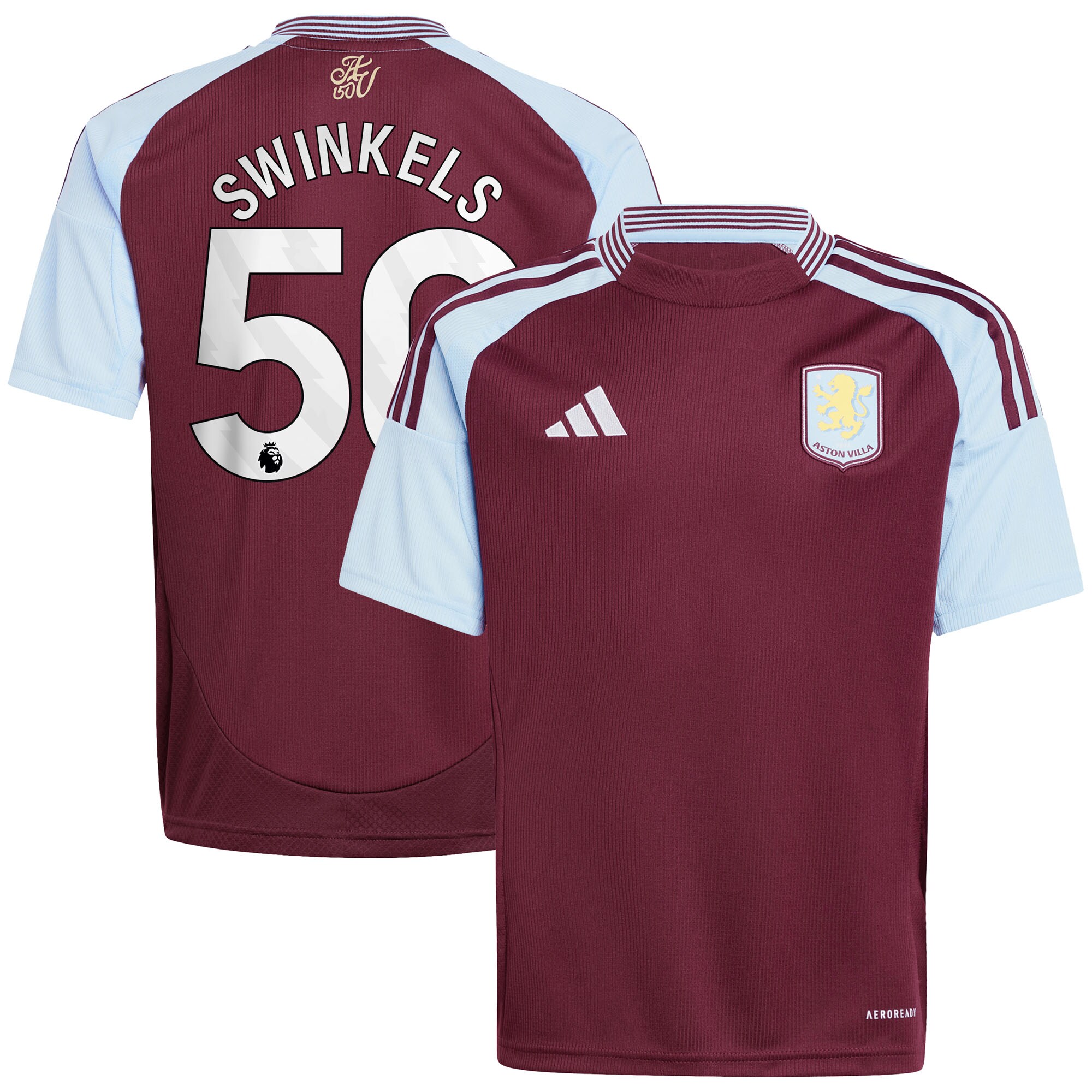 aston villa adidas home shirt 2024-25 – kids with swinkels 50 printing Collection | Aston Villa Jerseys for True Fans
