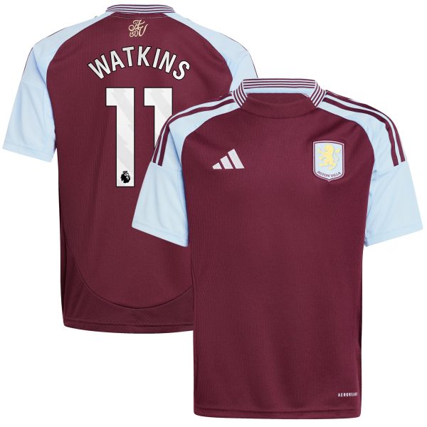 aston villa adidas home shirt 2024-25 – kids with watkins 11 printing Collection | Aston Villa Jerseys for True Fans