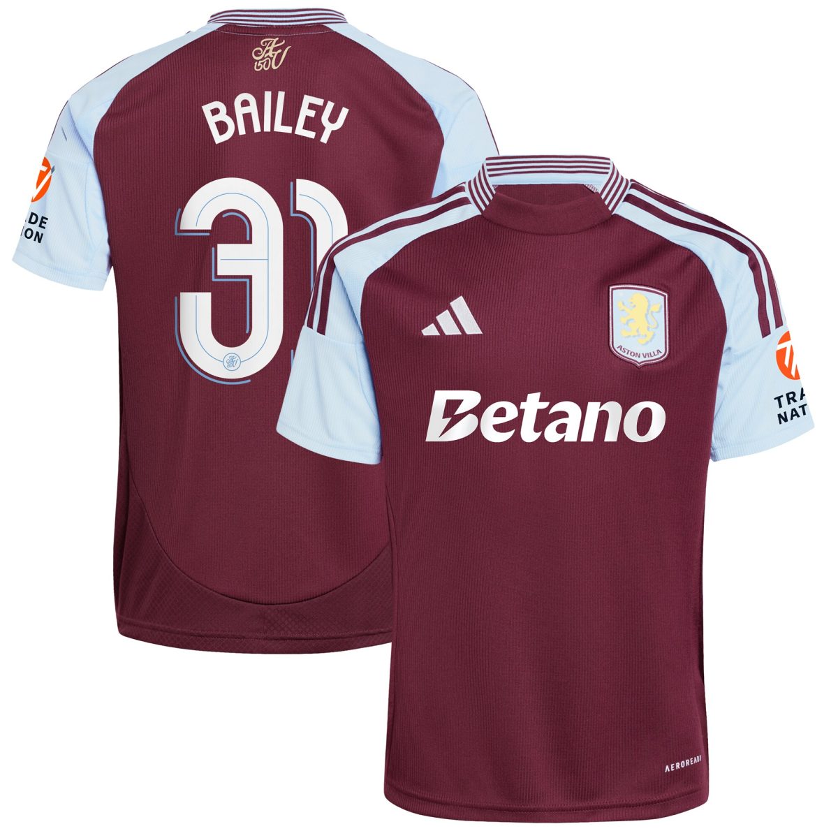 aston villa adidas home shirt 2024-25 with bailey 31 cup printing Collection | Aston Villa Jerseys for True Fans
