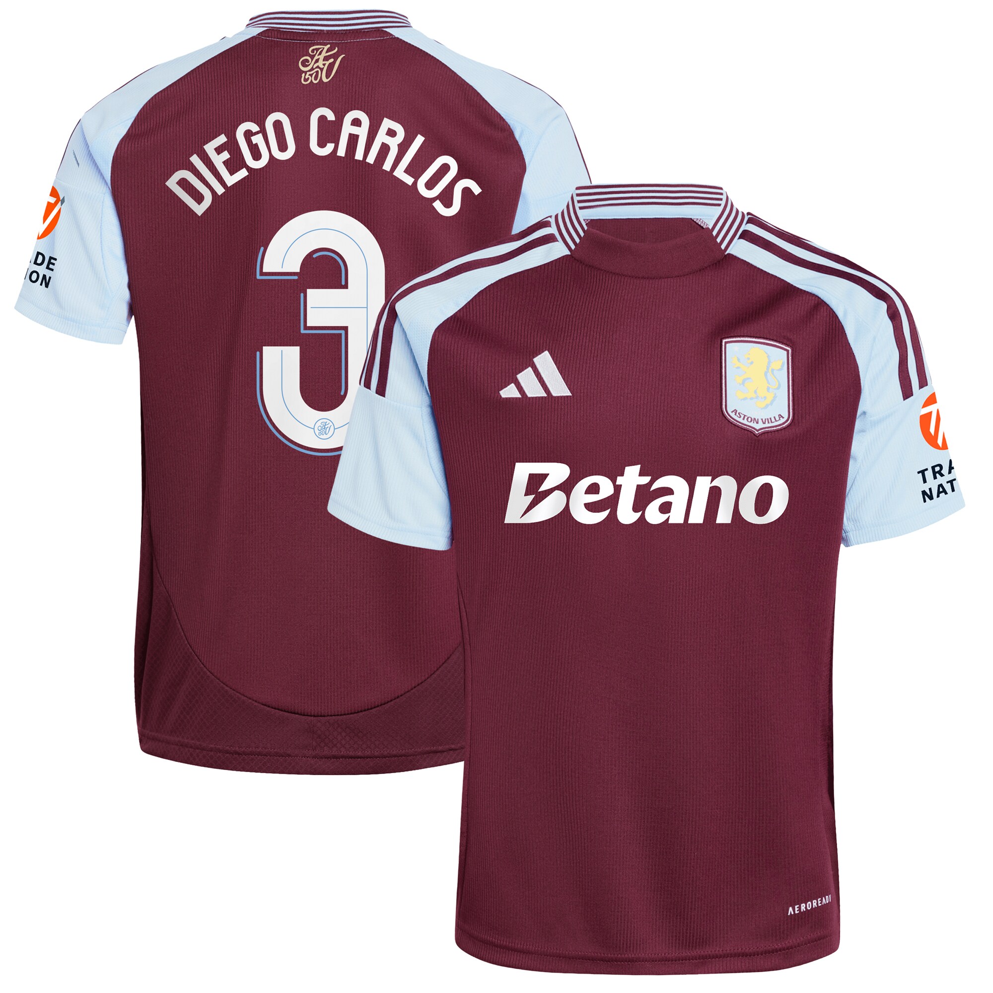 aston villa adidas home shirt 2024-25 with diego carlos 3 cup printing Collection | Aston Villa Jerseys for True Fans