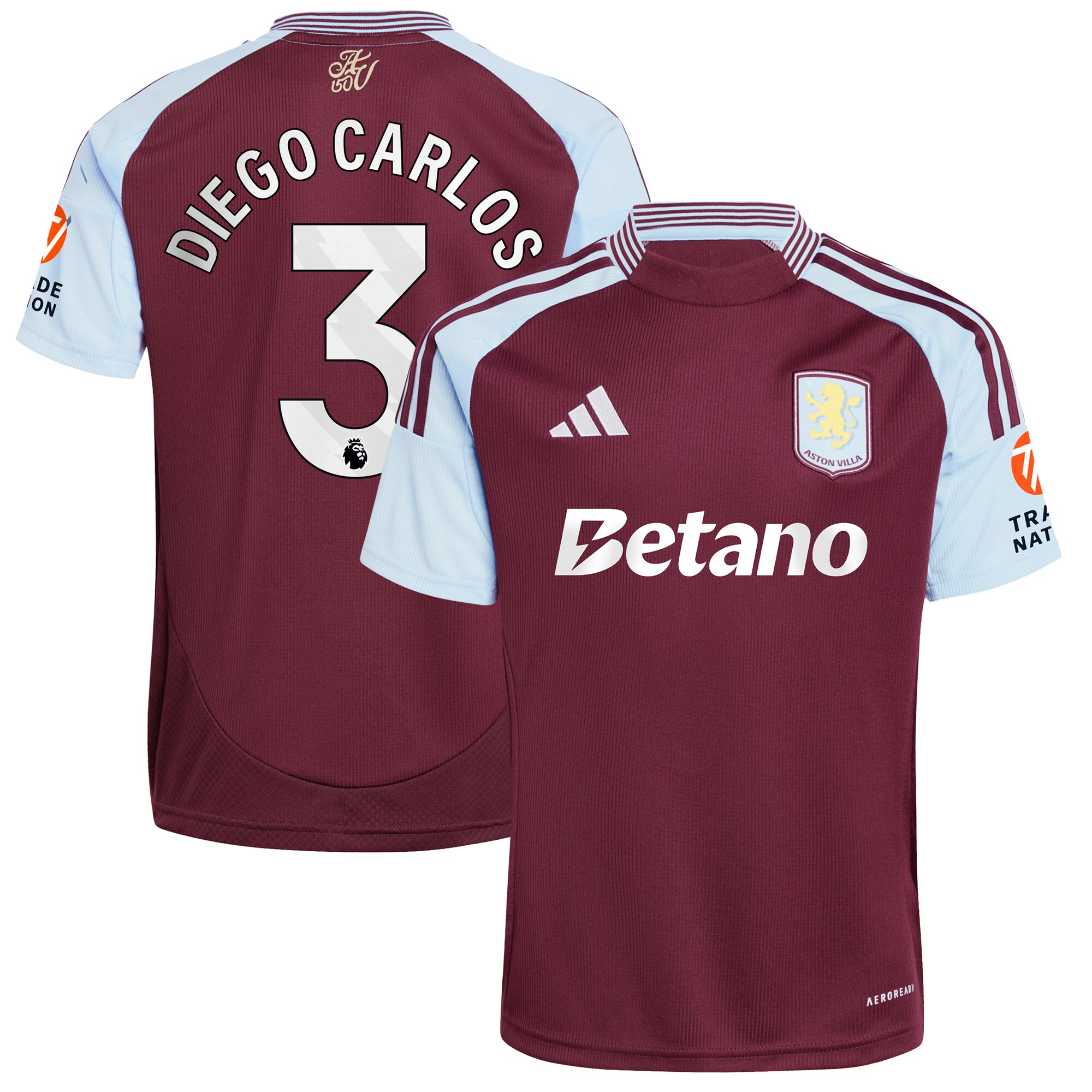 aston villa adidas home shirt 2024-25 with diego carlos 3 printing Collection | Aston Villa Jerseys for True Fans
