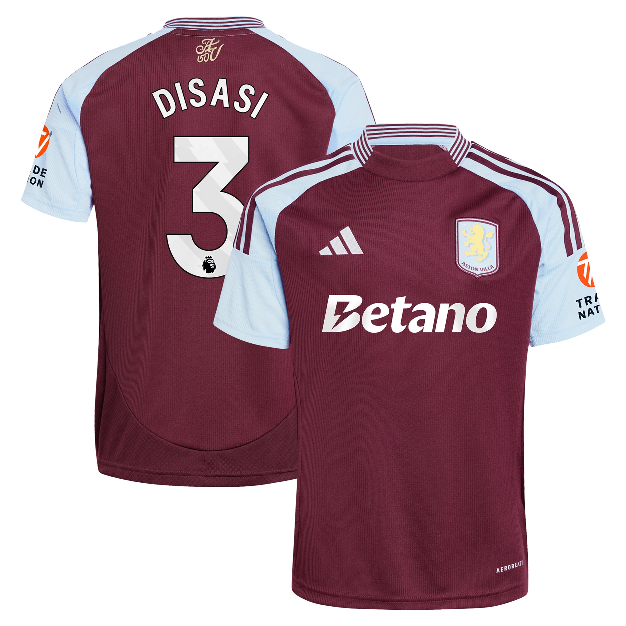 aston villa adidas home shirt 2024-25 with disasi 3 printing Collection | Aston Villa Jerseys for True Fans