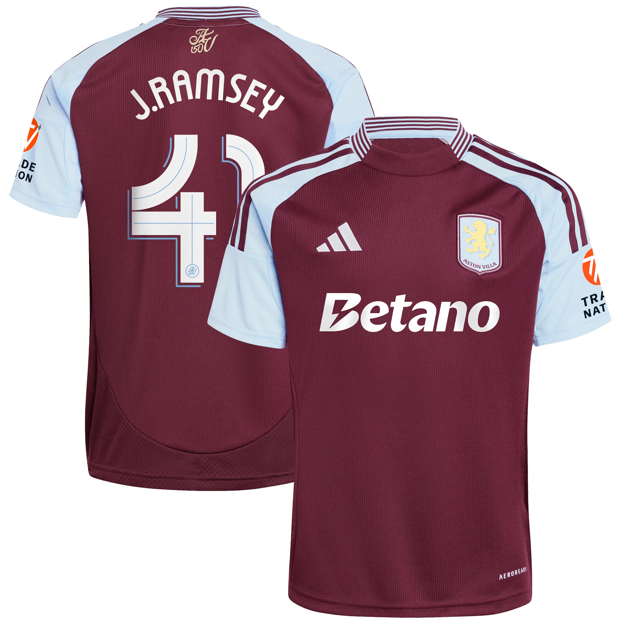 aston villa adidas home shirt 2024-25 with j. ramsey 41 cup printing Collection | Aston Villa Jerseys for True Fans