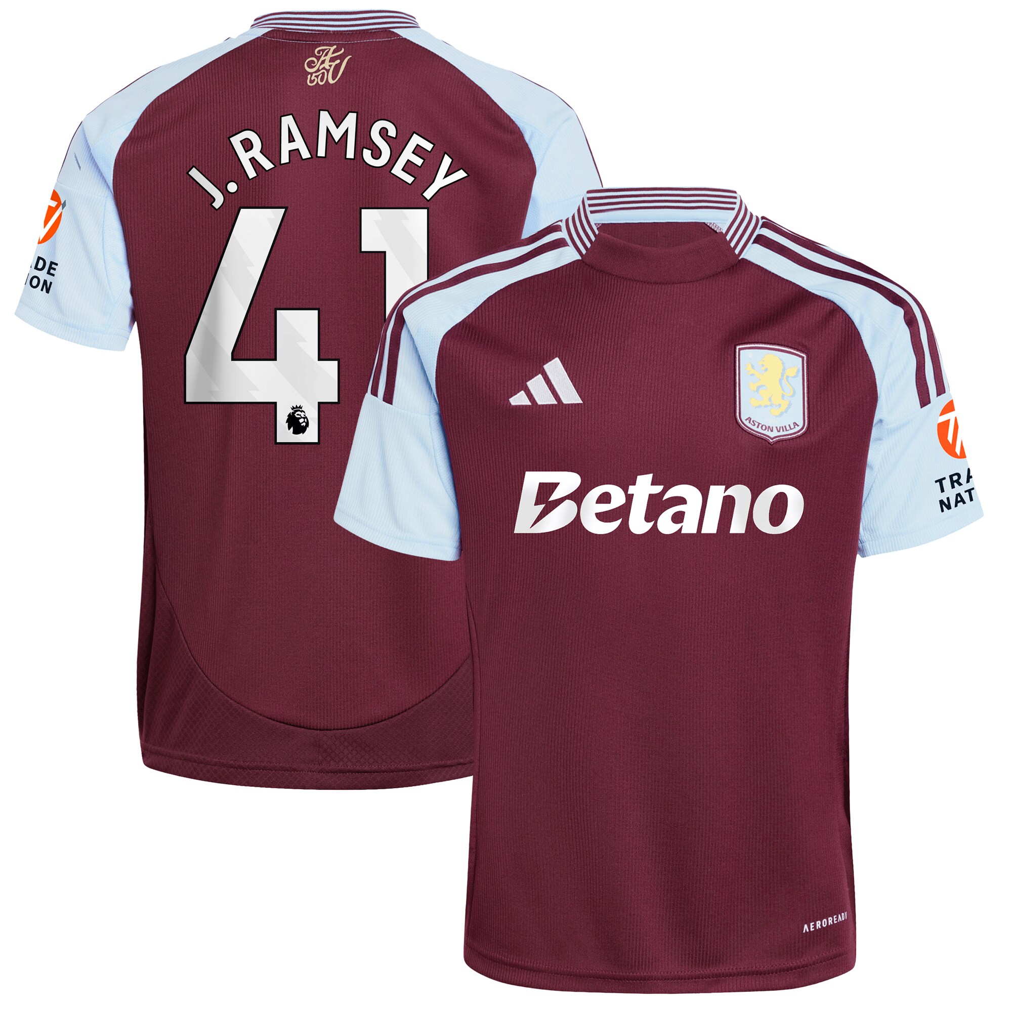 aston villa adidas home shirt 2024-25 with j. ramsey 41 printing Collection | Aston Villa Jerseys for True Fans
