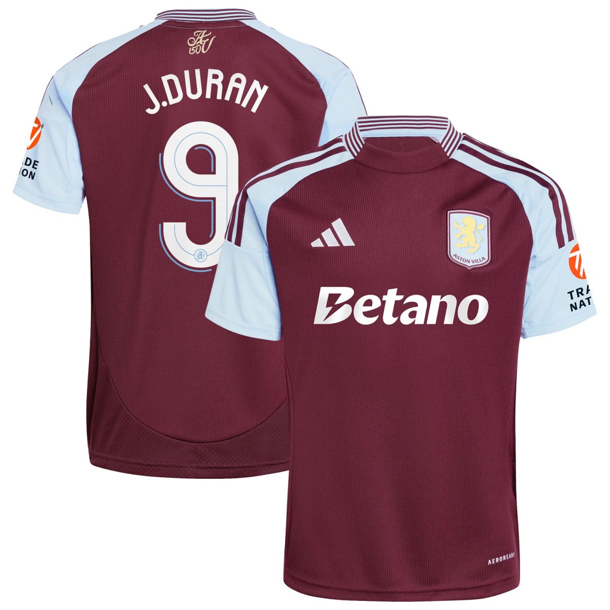 aston villa adidas home shirt 2024-25 with j.duran 9 cup printing Collection | Aston Villa Jerseys for True Fans