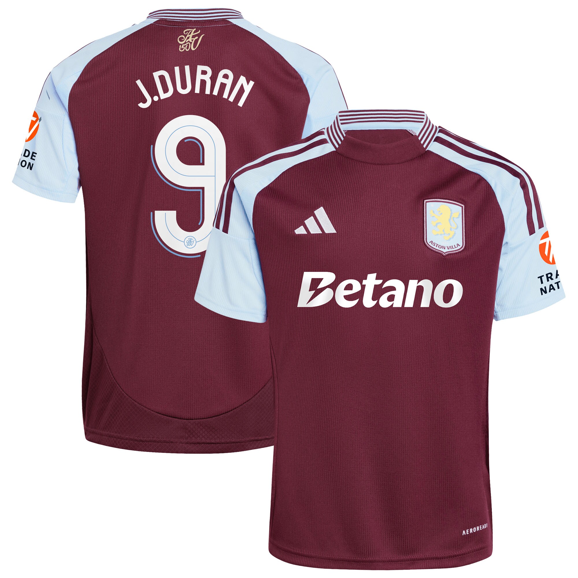 aston villa adidas home shirt 2024-25 with j.duran 9 cup printing Collection | Aston Villa Jerseys for True Fans