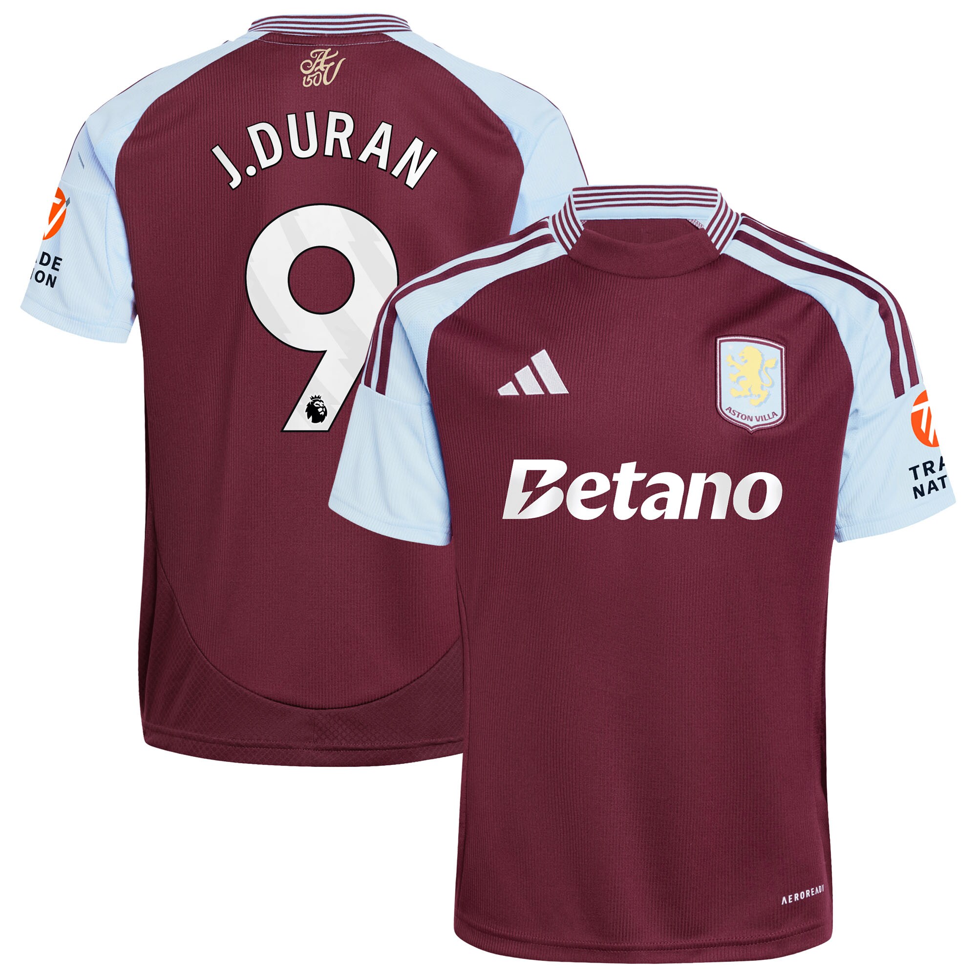 aston villa adidas home shirt 2024-25 with j.duran 9 printing Collection | Aston Villa Jerseys for True Fans