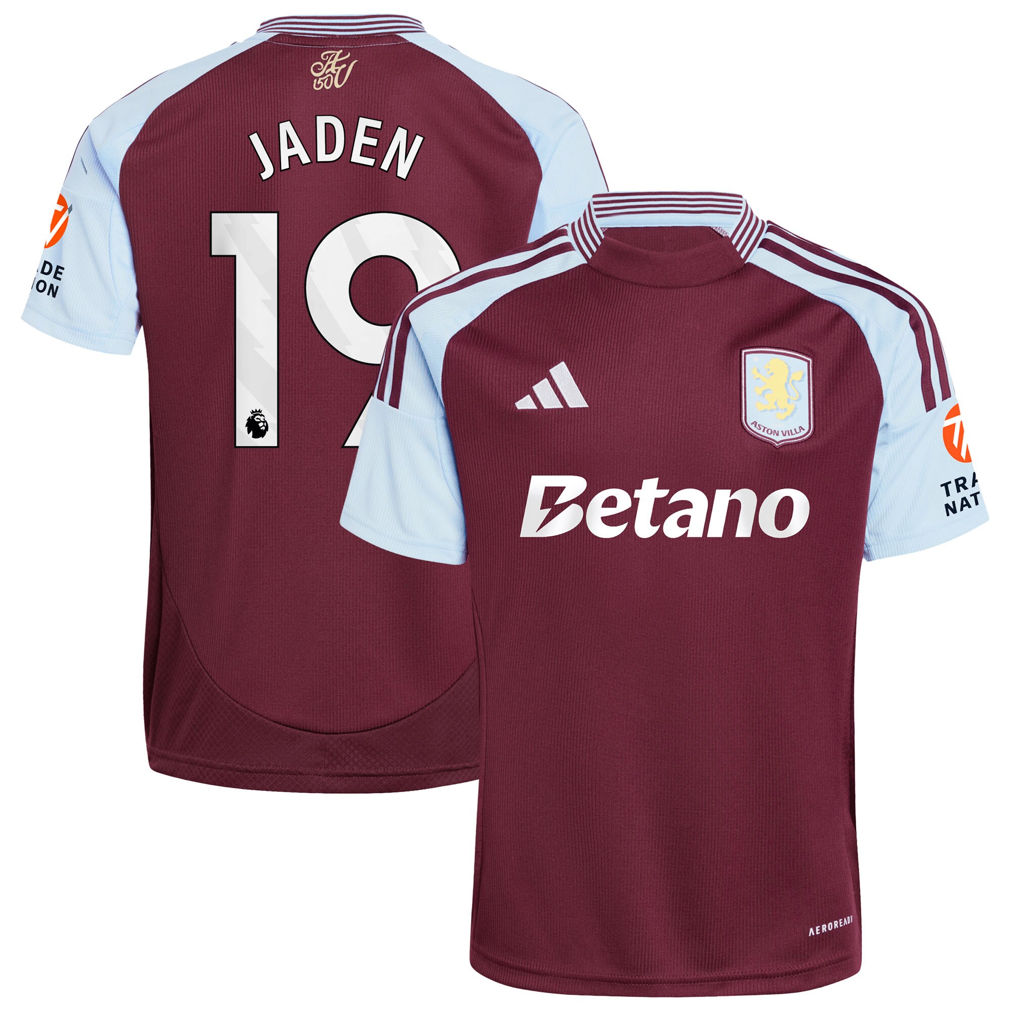 aston villa adidas home shirt 2024-25 with jaden 19 printing Collection | Aston Villa Jerseys for True Fans