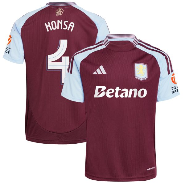 aston villa adidas home shirt 2024-25 with konsa 4 cup printing Collection | Aston Villa Jerseys for True Fans