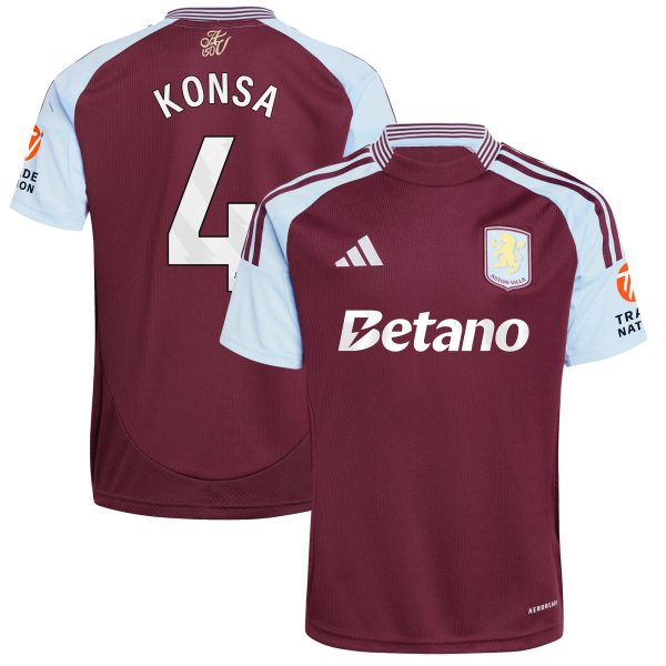 aston villa adidas home shirt 2024-25 with konsa 4 printing Collection | Aston Villa Jerseys for True Fans