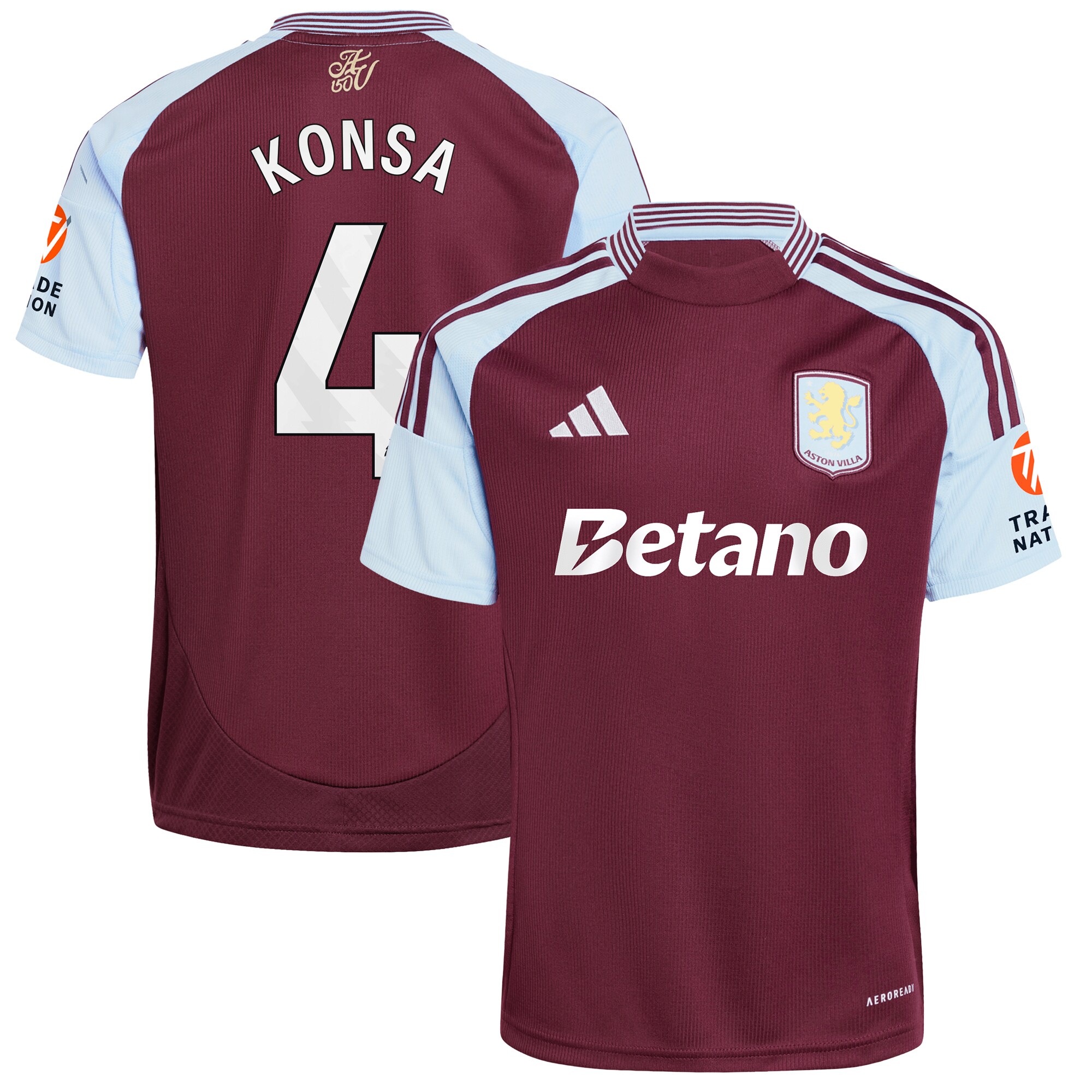 aston villa adidas home shirt 2024-25 with konsa 4 printing Collection | Aston Villa Jerseys for True Fans