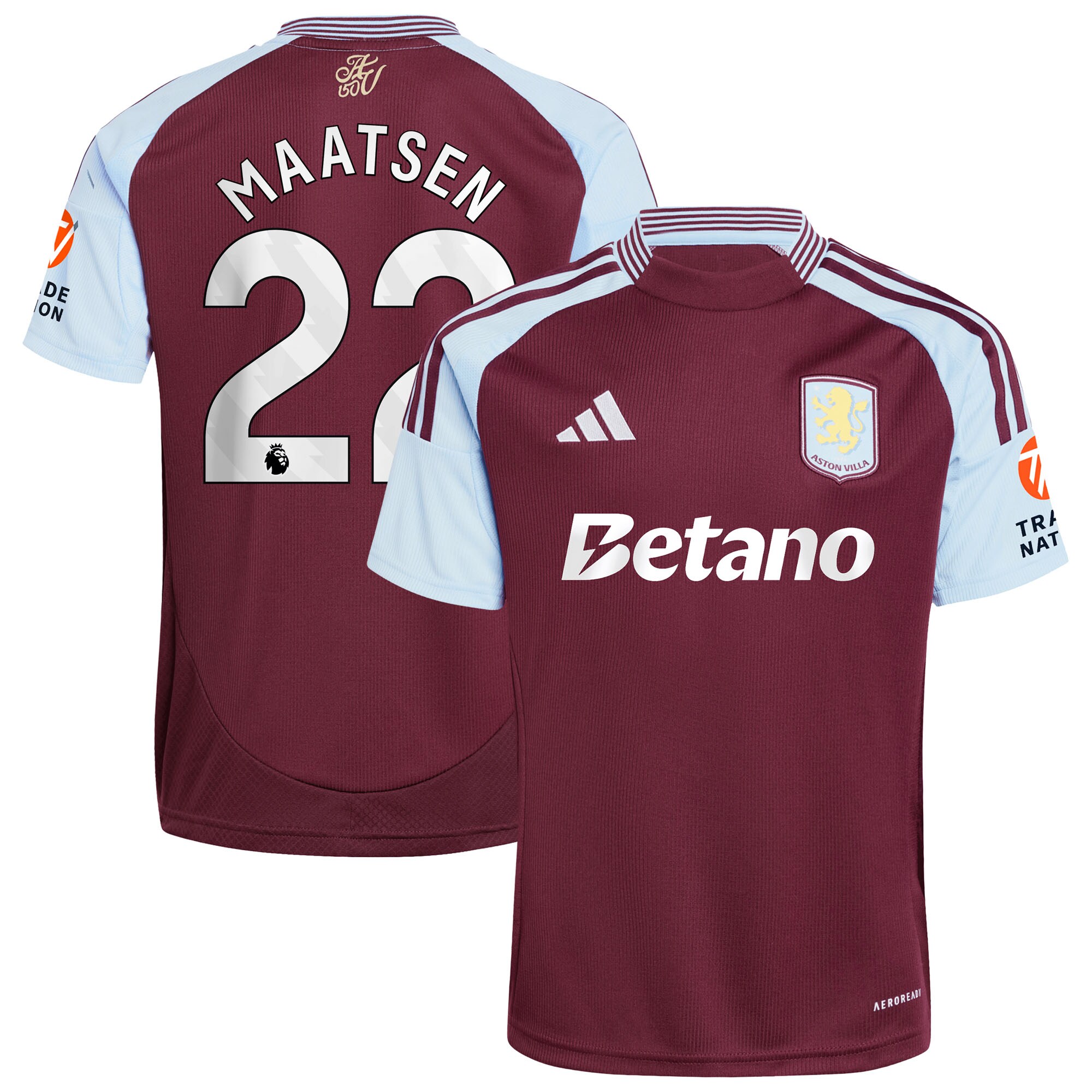 aston villa adidas home shirt 2024-25 with maatsen 22 printing Collection | Aston Villa Jerseys for True Fans