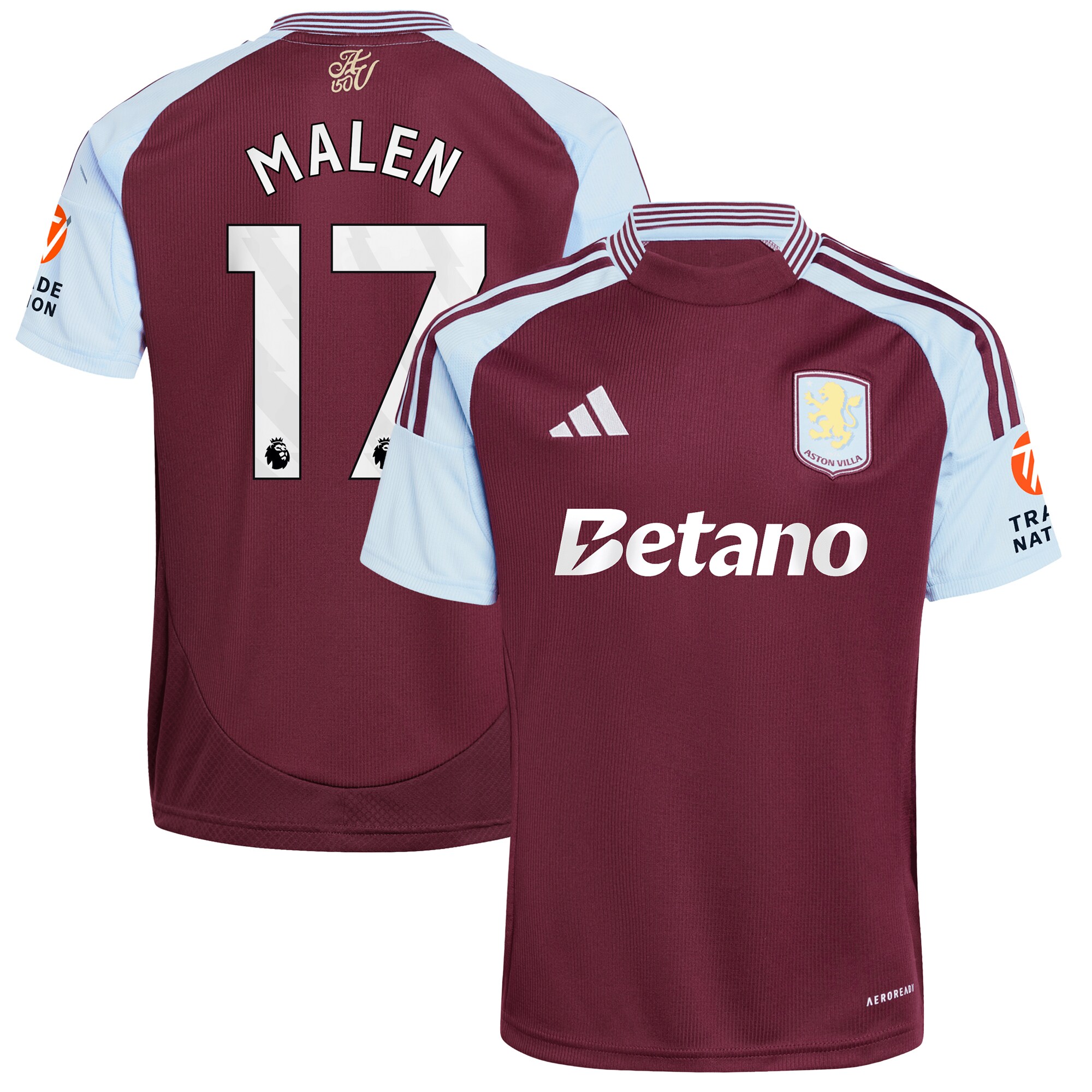 aston villa adidas home shirt 2024-25 with malen 17 printing Collection | Aston Villa Jerseys for True Fans