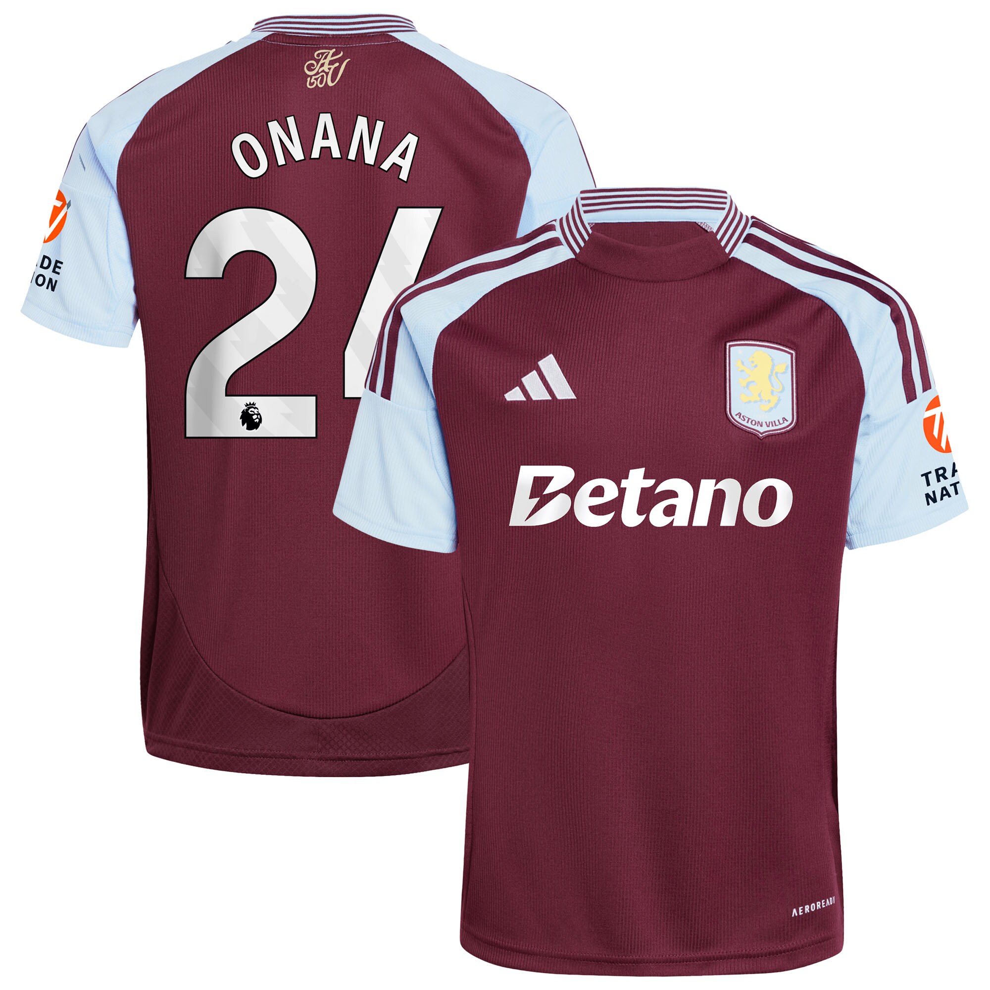 aston villa adidas home shirt 2024-25 with onana 24 printing Collection | Aston Villa Jerseys for True Fans