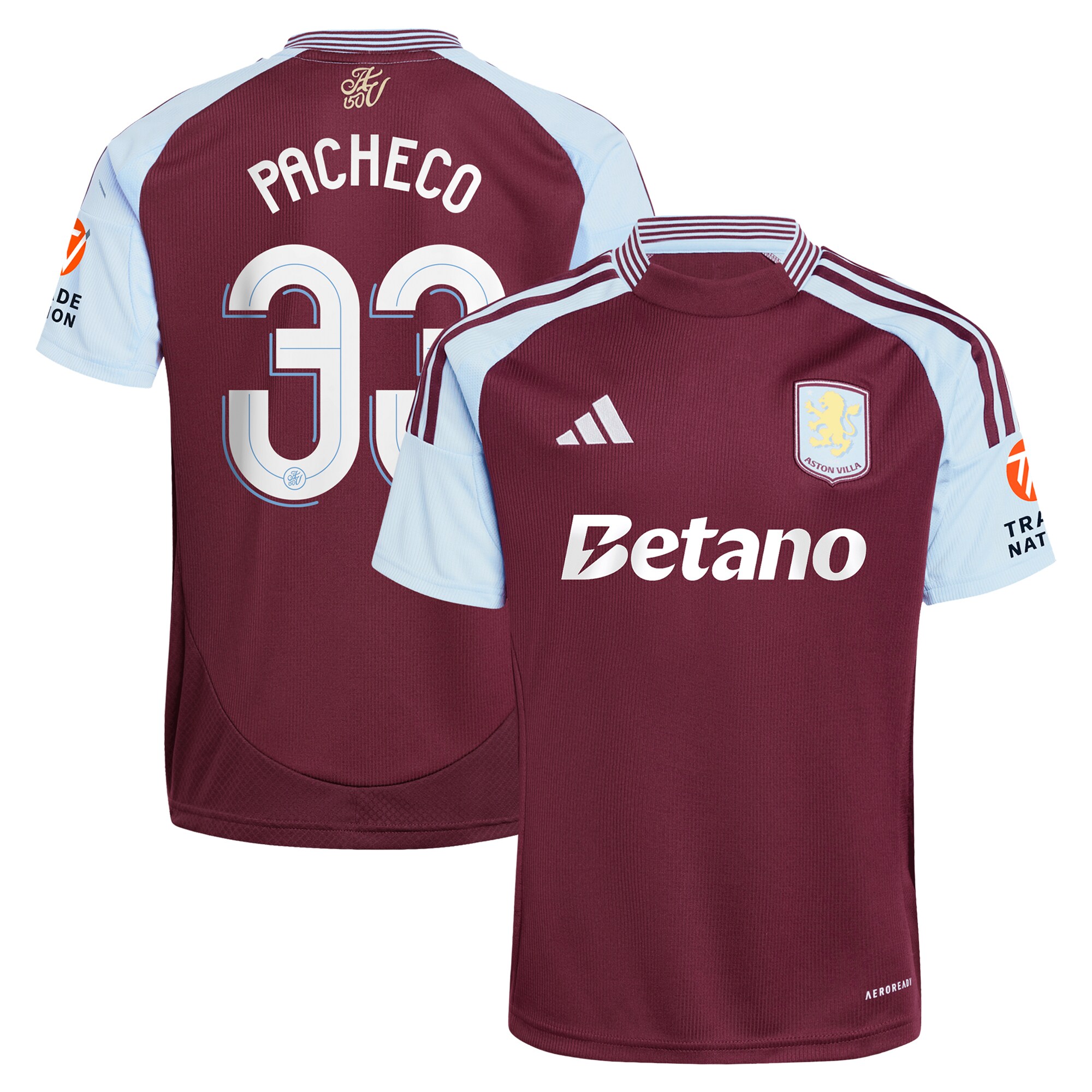 aston villa adidas home shirt 2024-25 with pacheco 33 cup printing Collection | Aston Villa Jerseys for True Fans