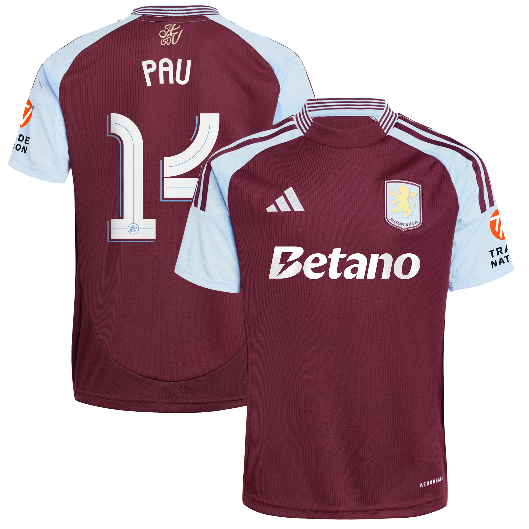 aston villa adidas home shirt 2024-25 with pau 14 cup printing Collection | Aston Villa Jerseys for True Fans