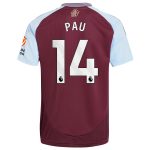 aston villa adidas home shirt 2024-25 with pau 14 printing Collection | Aston Villa Jerseys for True Fans