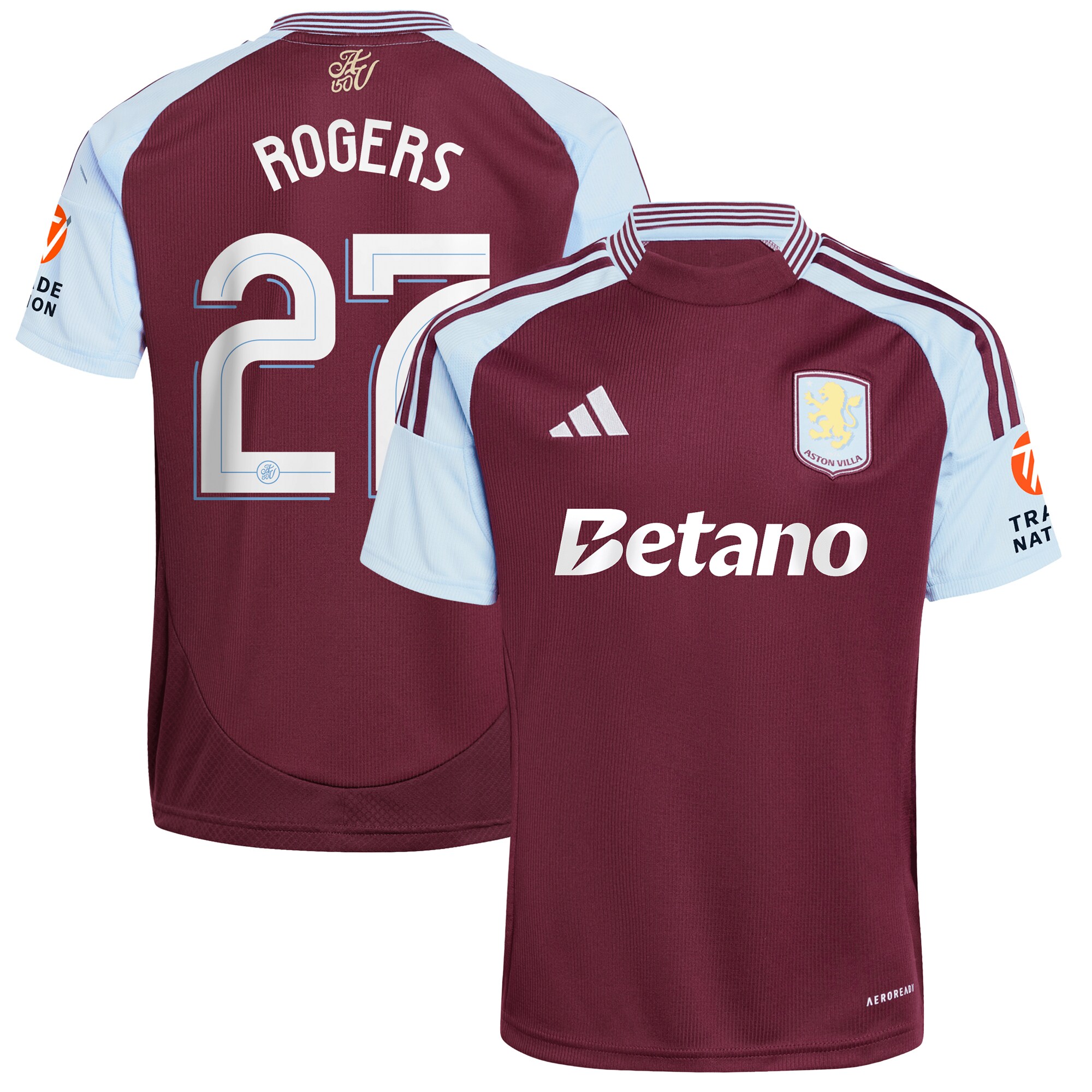 aston villa adidas home shirt 2024-25 with rogers 27 cup printing Collection | Aston Villa Jerseys for True Fans