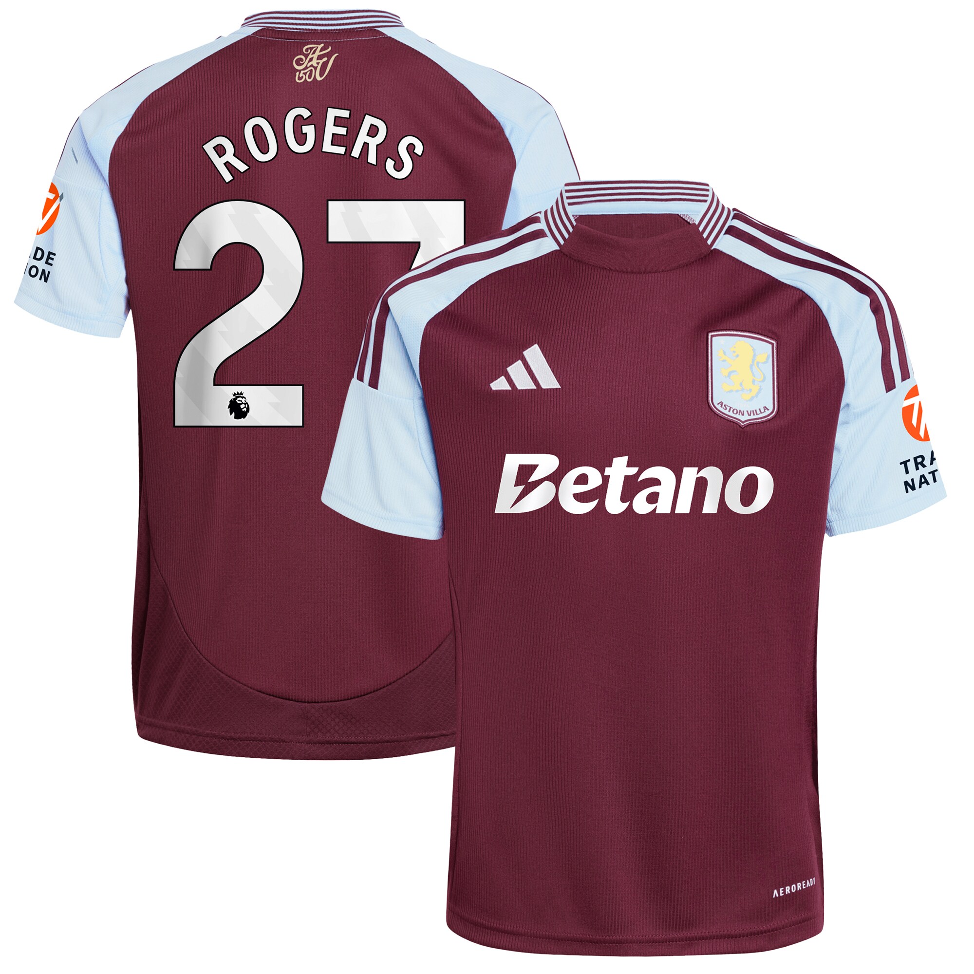 aston villa adidas home shirt 2024-25 with rogers 27 printing Collection | Aston Villa Jerseys for True Fans