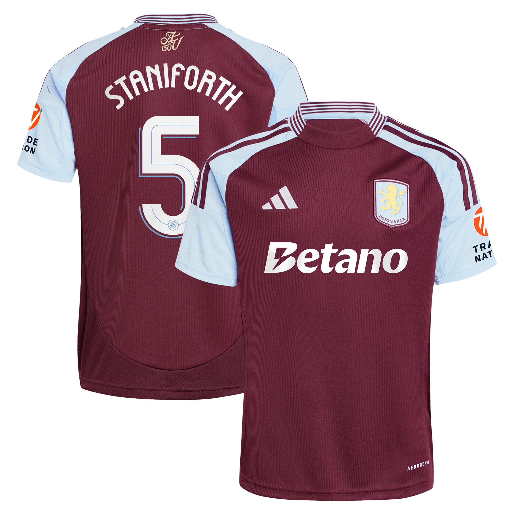 aston villa adidas home shirt 2024-25 with staniforth 5 cup printing Collection | Aston Villa Jerseys for True Fans