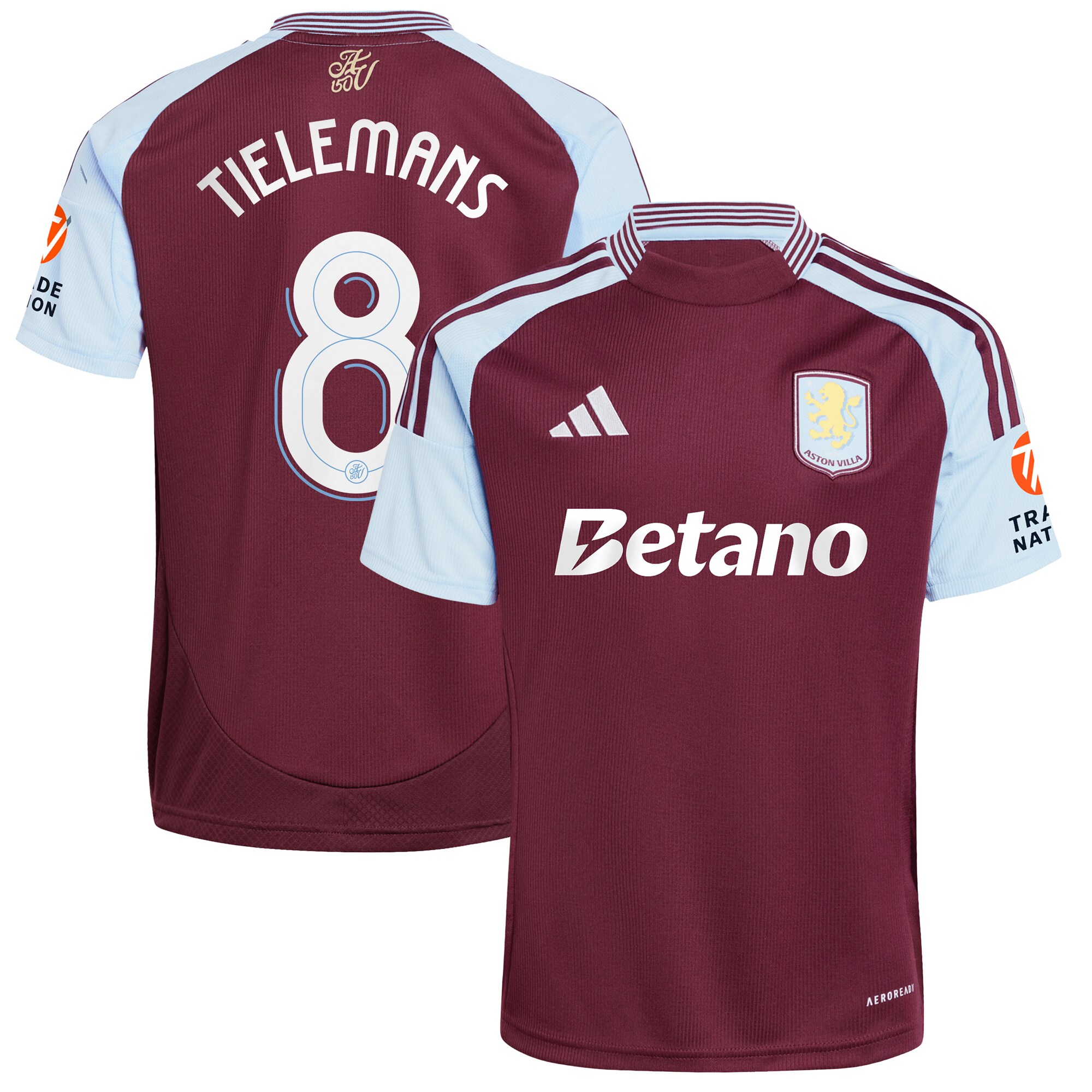 aston villa adidas home shirt 2024-25 with tielemans 8 cup printing Collection | Aston Villa Jerseys for True Fans