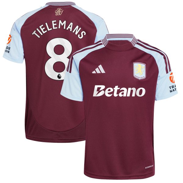 aston villa adidas home shirt 2024-25 with tielemans 8 printing Collection | Aston Villa Jerseys for True Fans