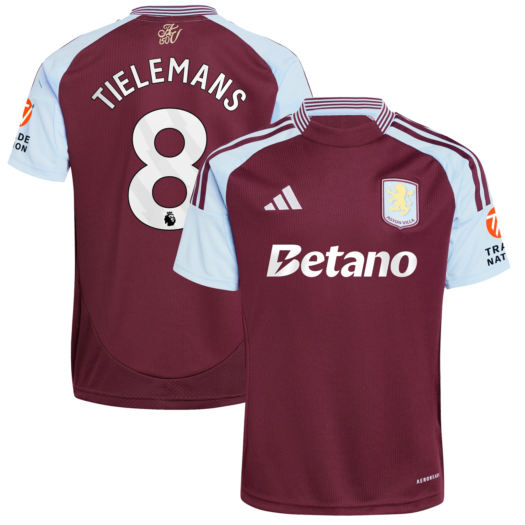 aston villa adidas home shirt 2024-25 with tielemans 8 printing Collection | Aston Villa Jerseys for True Fans