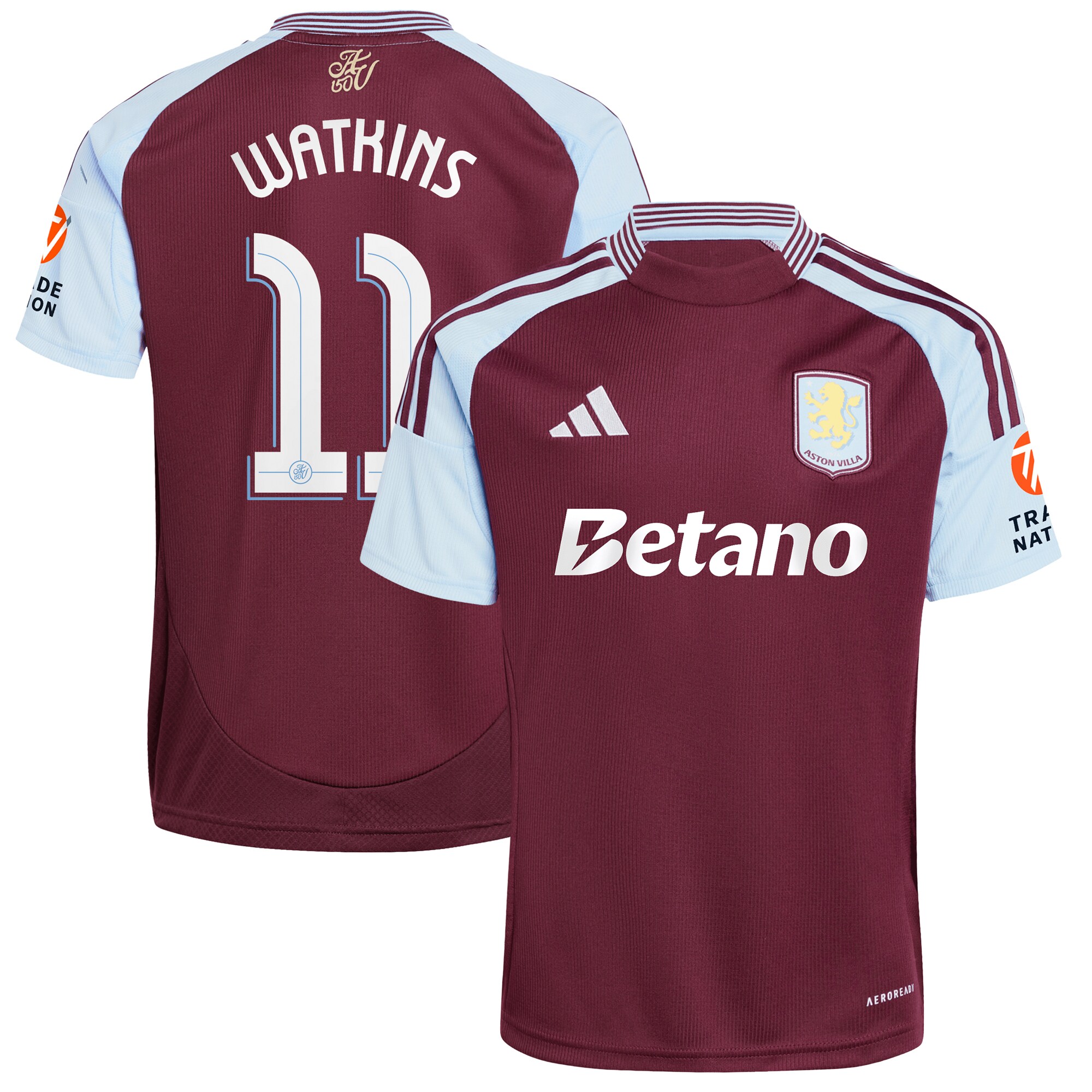 aston villa adidas home shirt 2024-25 with watkins 11 cup printing Collection | Aston Villa Jerseys for True Fans