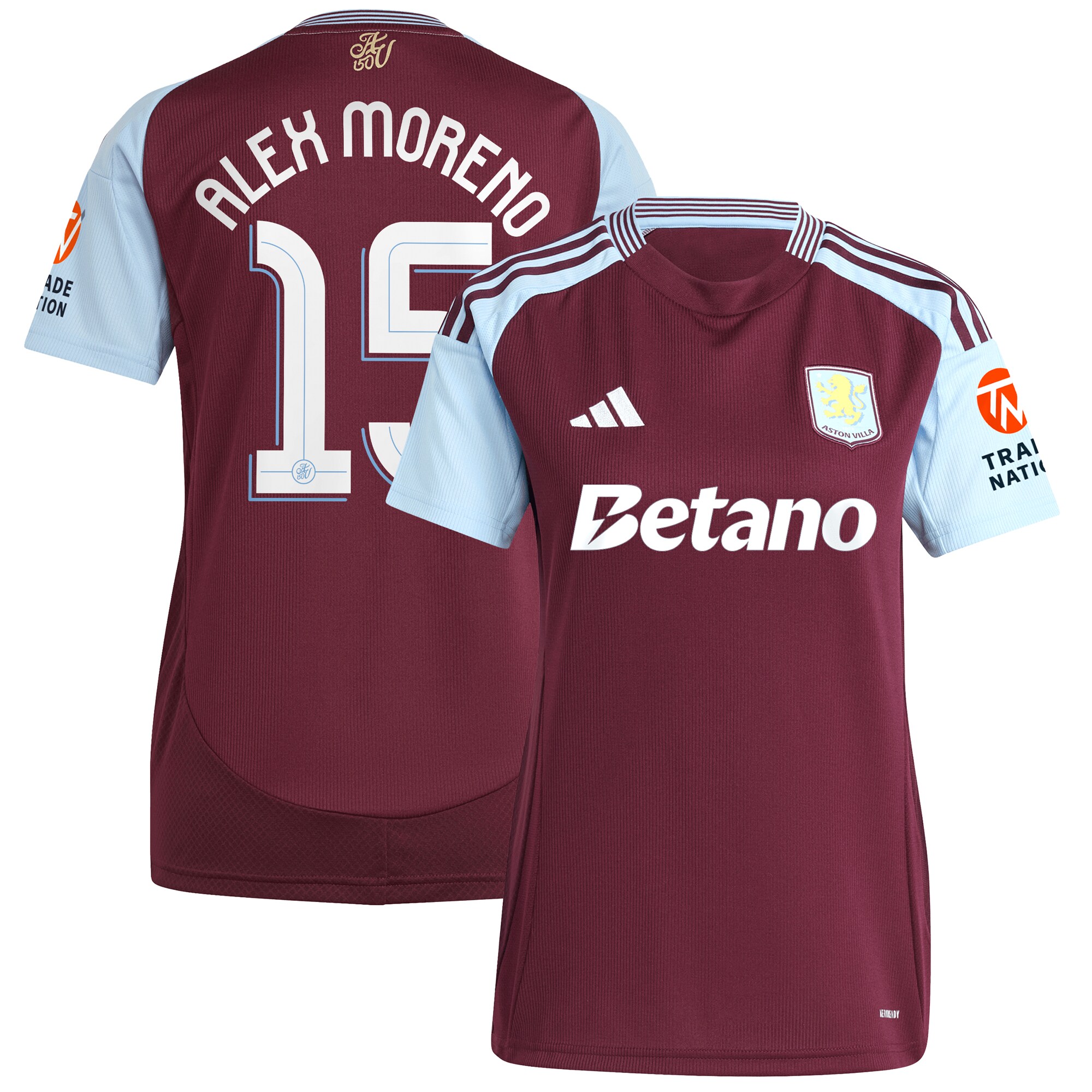 aston villa adidas home shirt 2024-25 – womens with alex moreno 15 cup printing Collection | Aston Villa Jerseys for True Fans