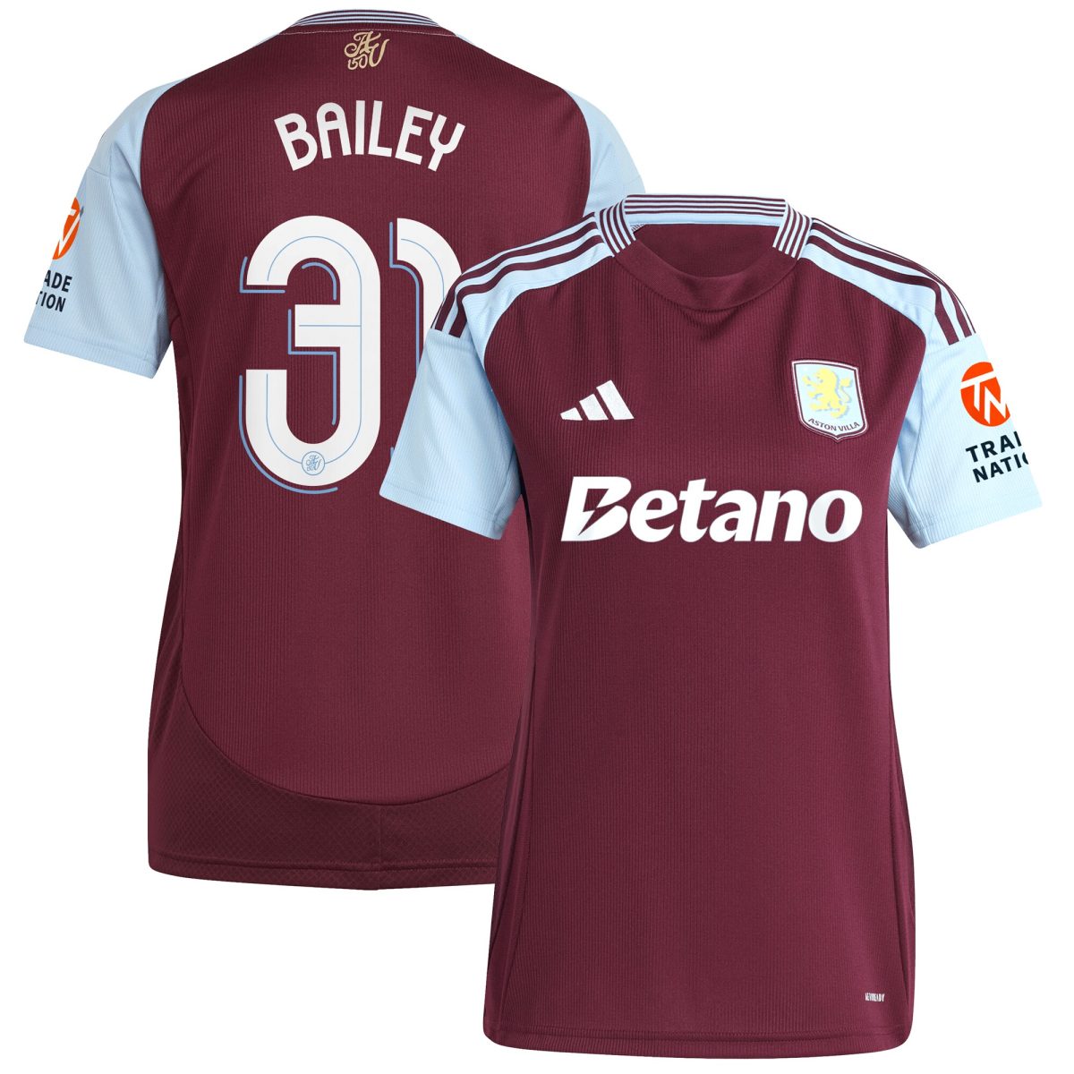 aston villa adidas home shirt 2024-25 – womens with bailey 31 cup printing Collection | Aston Villa Jerseys for True Fans