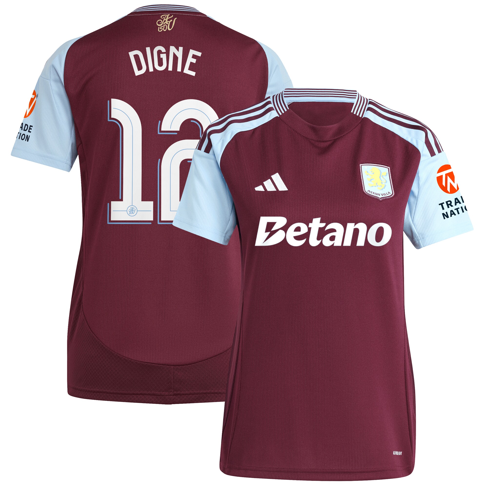 aston villa adidas home shirt 2024-25 – womens with digne 12 cup printing Collection | Aston Villa Jerseys for True Fans