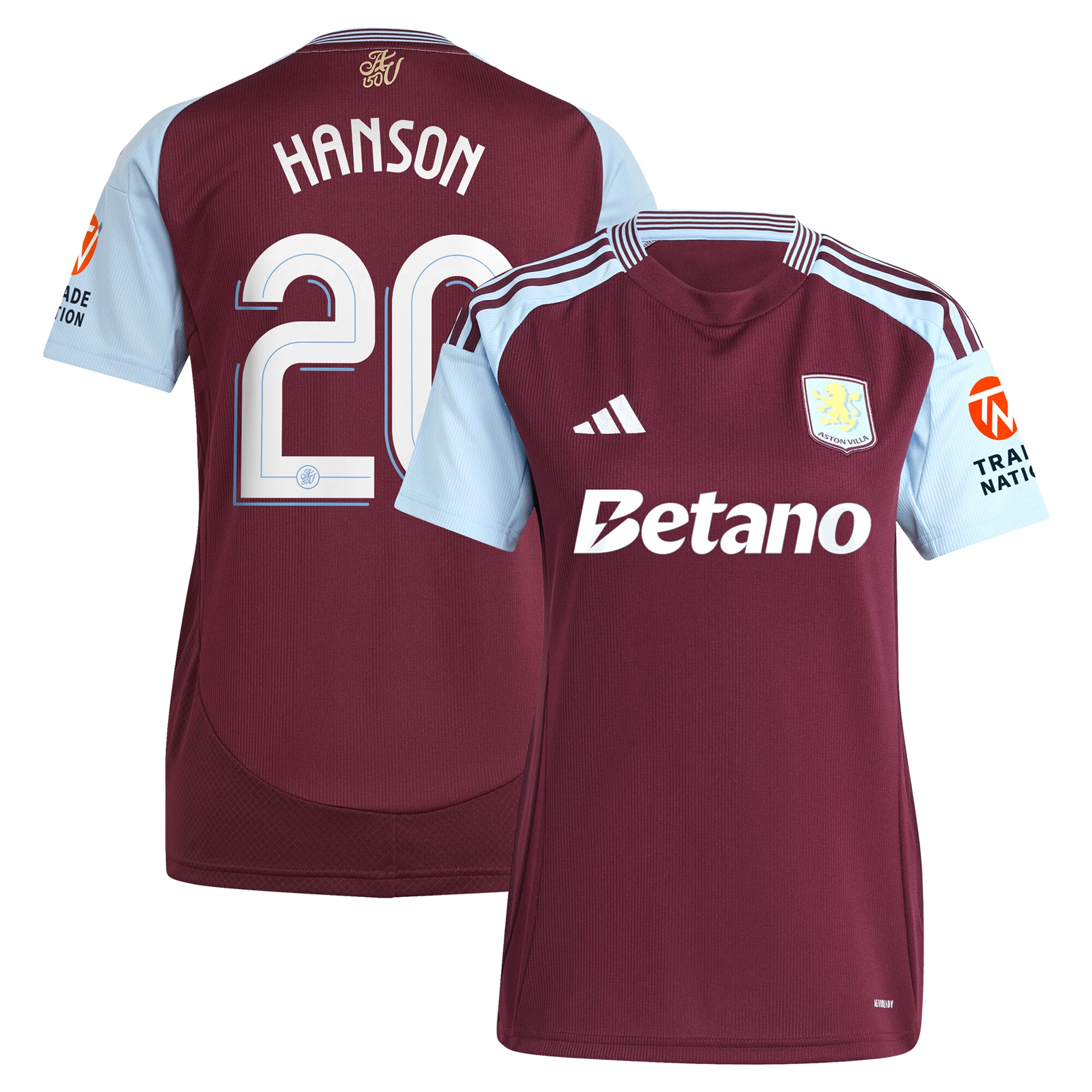 aston villa adidas home shirt 2024-25 – womens with hanson 20 cup printing Collection | Aston Villa Jerseys for True Fans