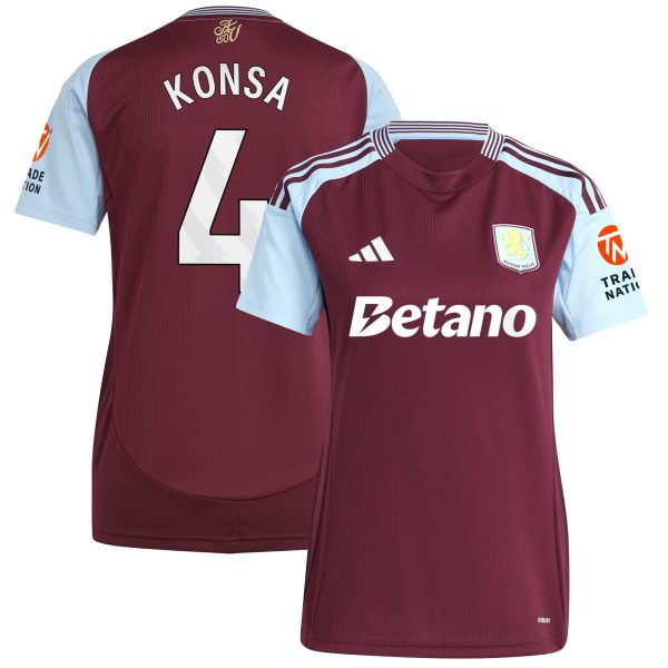 aston villa adidas home shirt 2024-25 – womens with konsa 4 printing Collection | Aston Villa Jerseys for True Fans