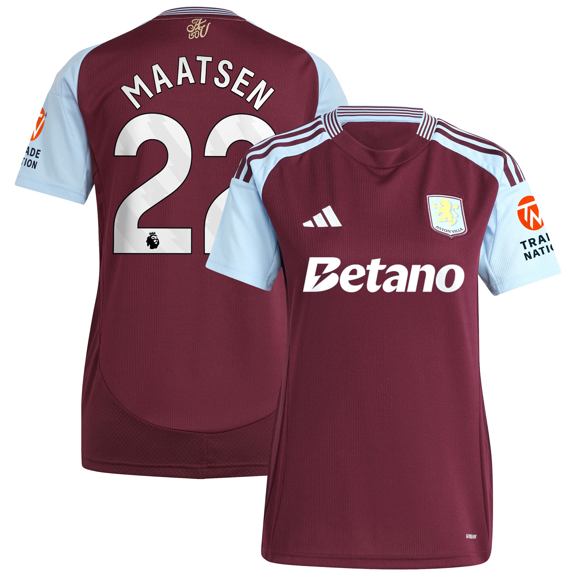 aston villa adidas home shirt 2024-25 – womens with maatsen 22 printing Collection | Aston Villa Jerseys for True Fans