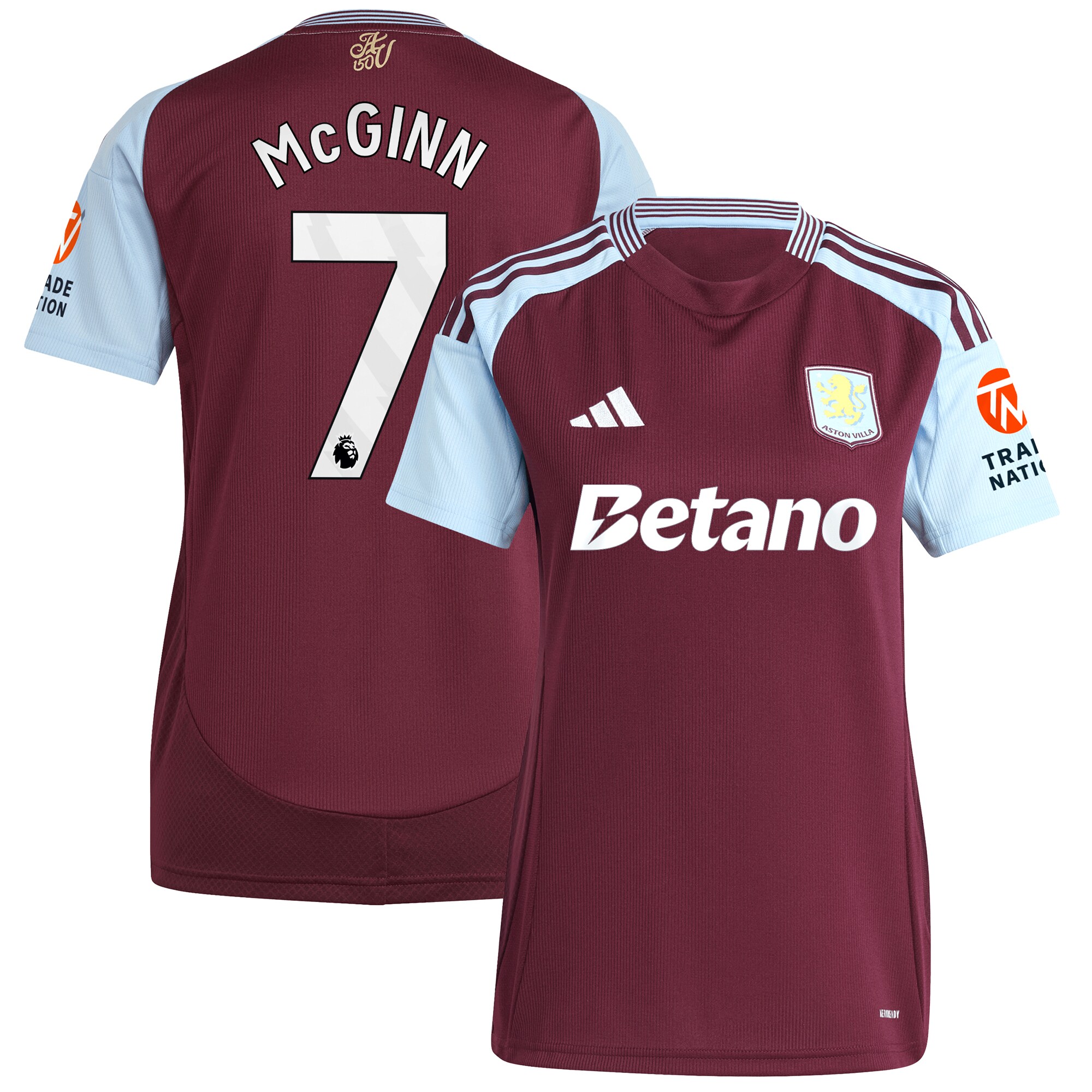 aston villa adidas home shirt 2024-25 – womens with mcginn 7 printing Collection | Aston Villa Jerseys for True Fans