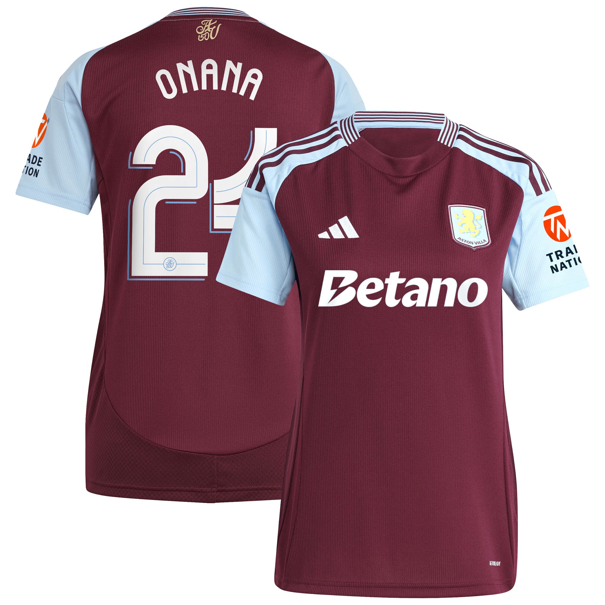 aston villa adidas home shirt 2024-25 – womens with onana 24 cup printing Collection | Aston Villa Jerseys for True Fans