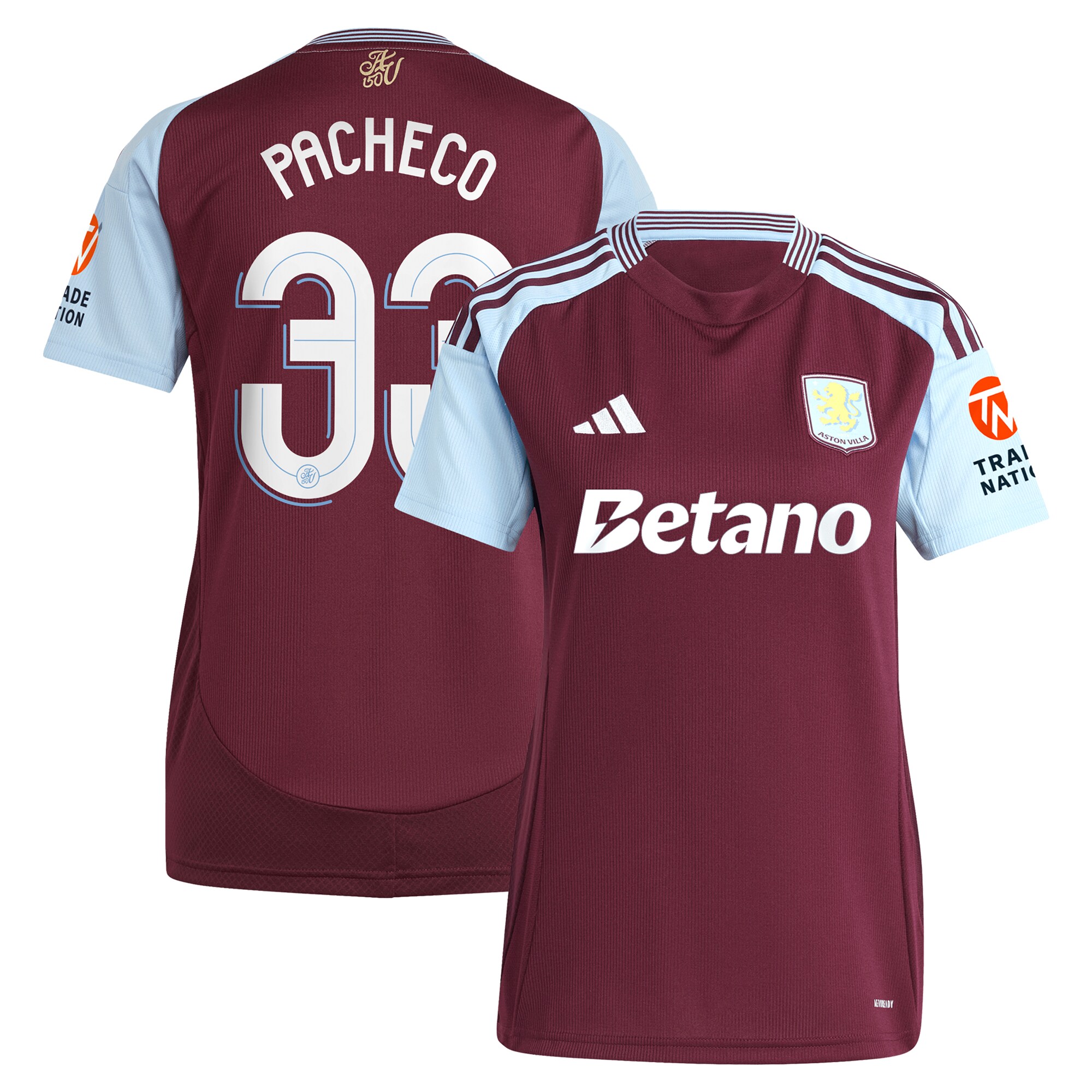 aston villa adidas home shirt 2024-25 – womens with pacheco 33 cup printing Collection | Aston Villa Jerseys for True Fans