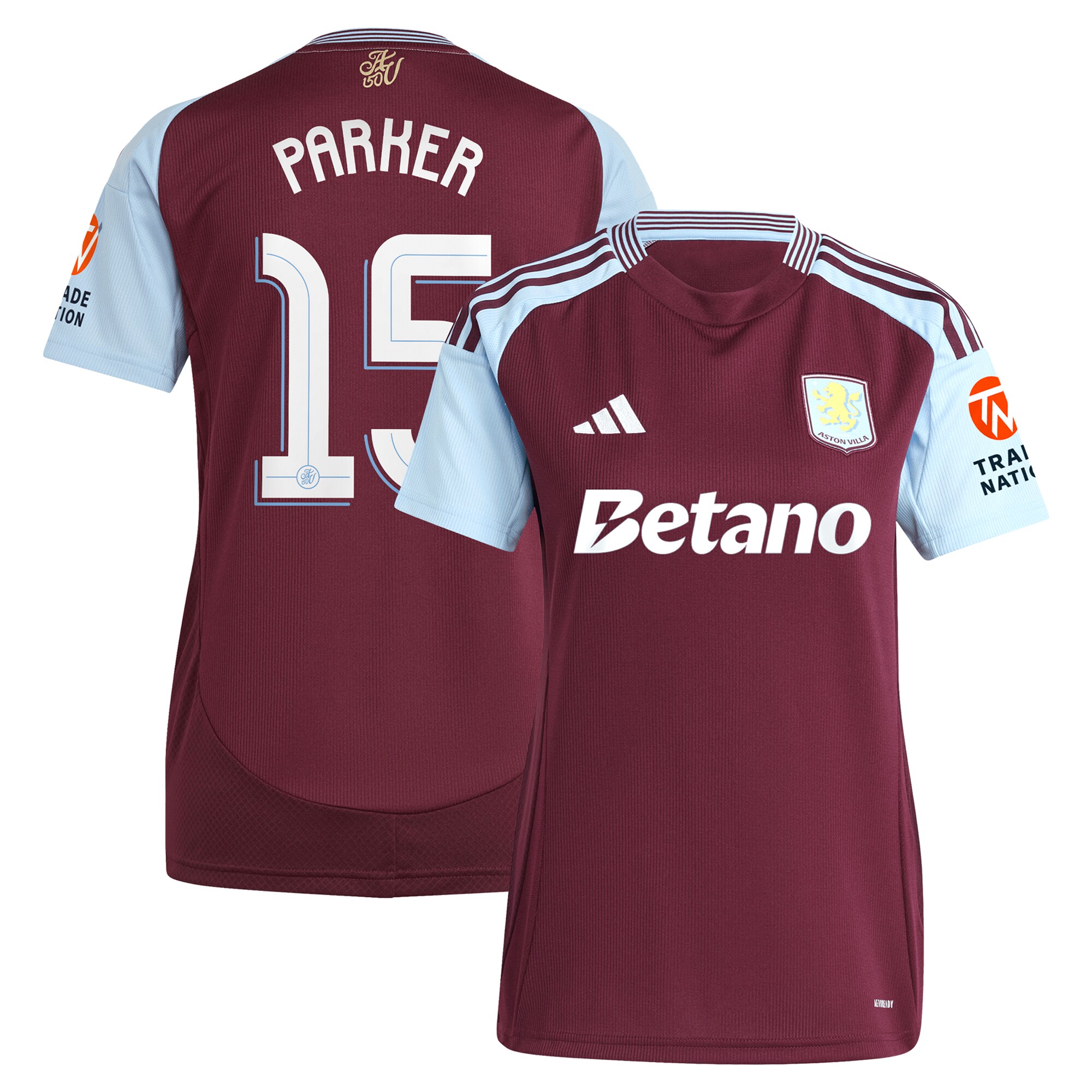 aston villa adidas home shirt 2024-25 – womens with parker 15 cup printing Collection | Aston Villa Jerseys for True Fans