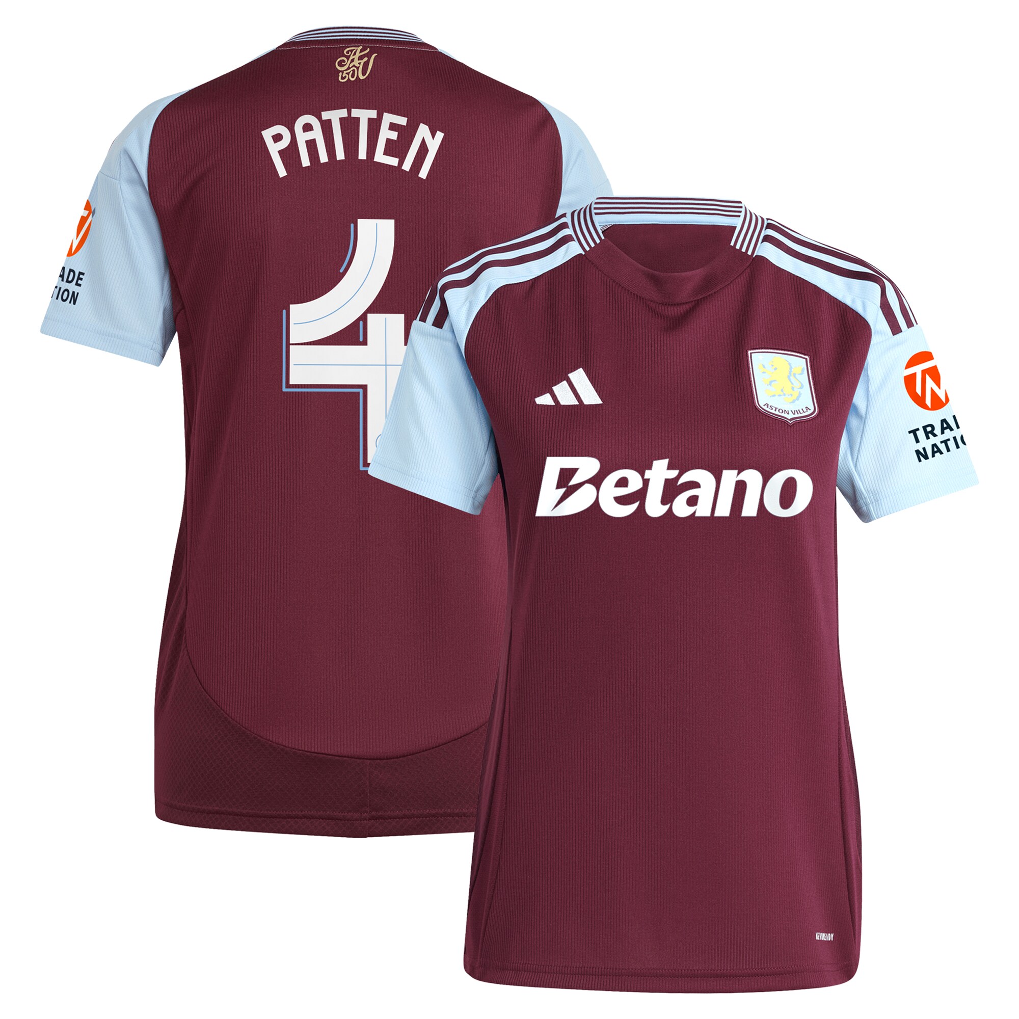 aston villa adidas home shirt 2024-25 – womens with patten 4 cup printing Collection | Aston Villa Jerseys for True Fans