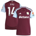 aston villa adidas home shirt 2024-25 – womens with pau 14 printing Collection | Aston Villa Jerseys for True Fans