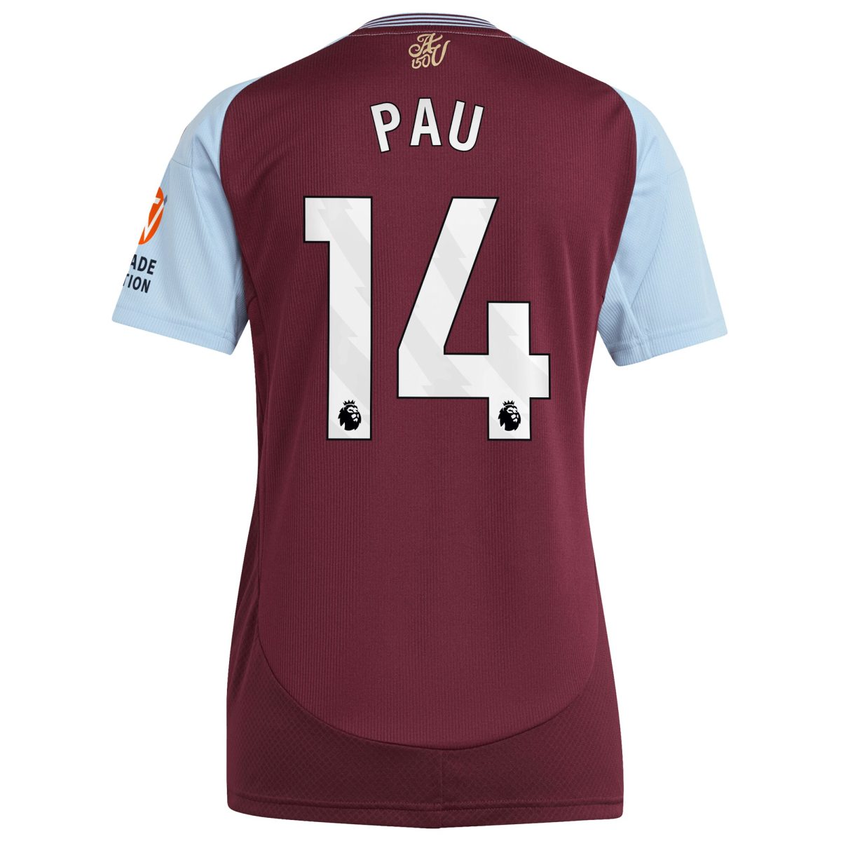 aston villa adidas home shirt 2024-25 – womens with pau 14 printing Collection | Aston Villa Jerseys for True Fans