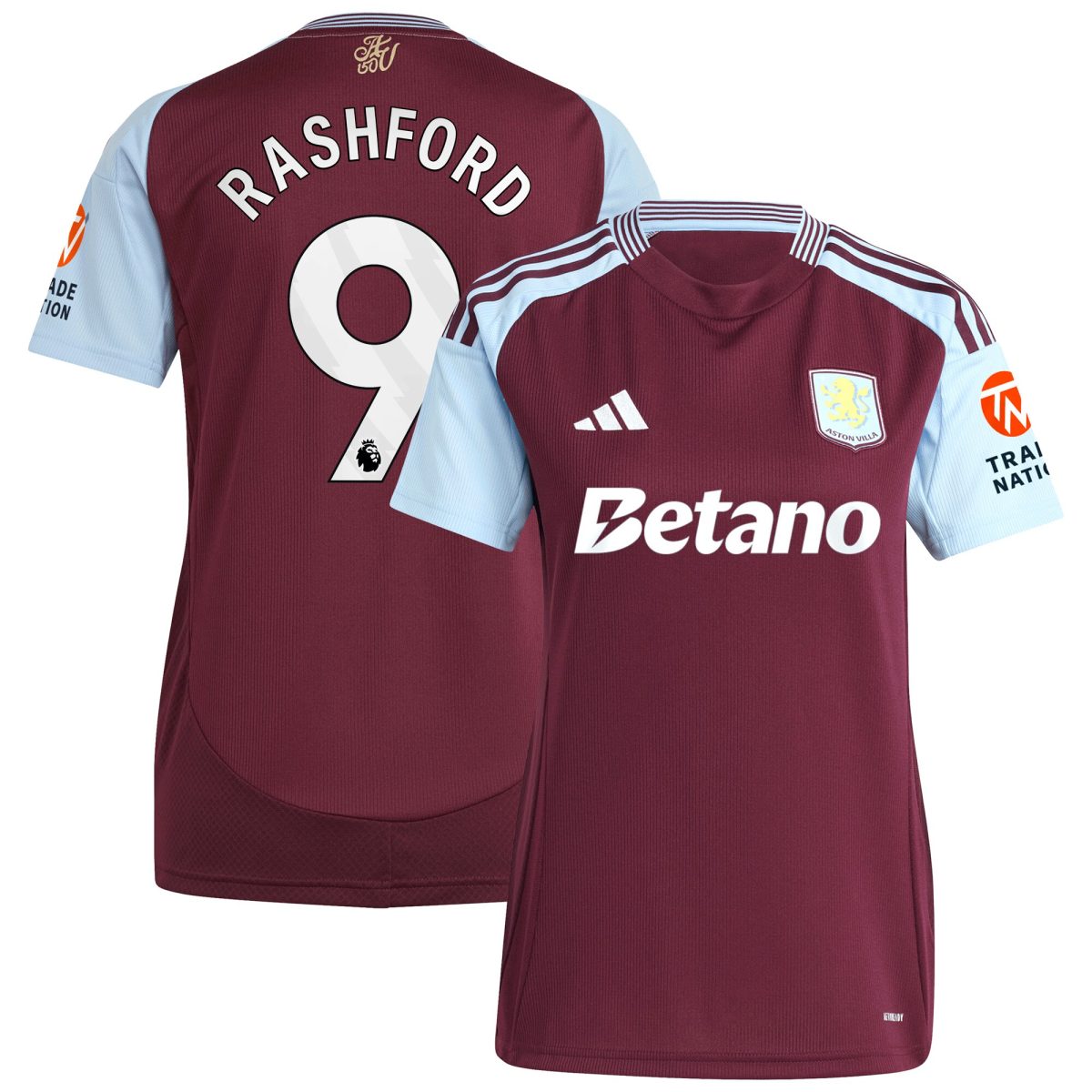 aston villa adidas home shirt 2024-25 – womens with rashford 9 printing Collection | Aston Villa Jerseys for True Fans