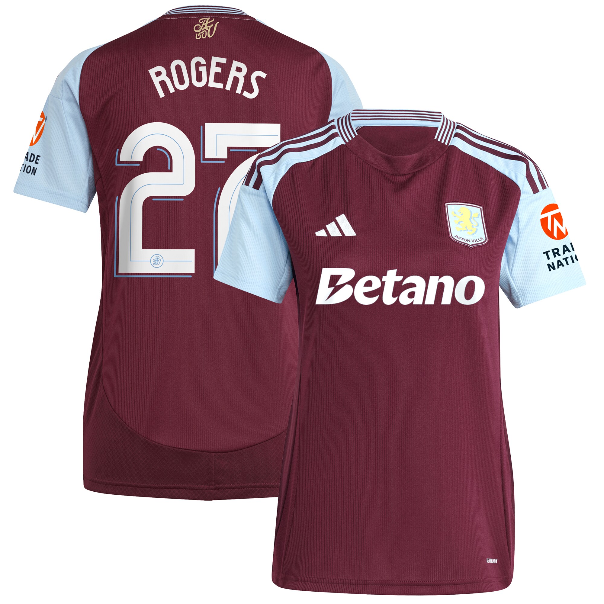 aston villa adidas home shirt 2024-25 – womens with rogers 27 cup printing Collection | Aston Villa Jerseys for True Fans